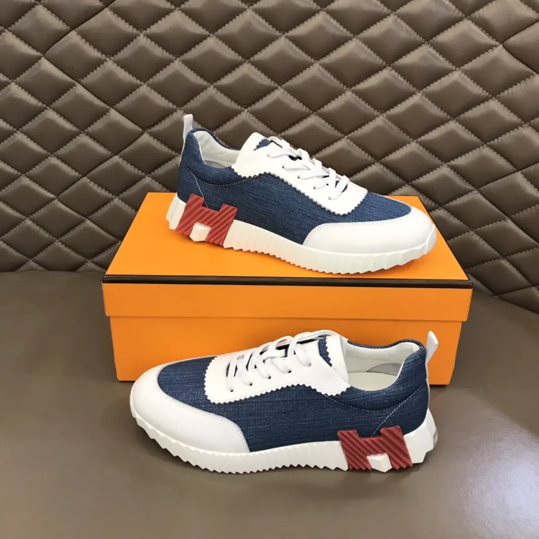 Hermès Crew Sneakers Blue White  – Replica Hermes Design with Premium Rep Shoes Sophisticated 79