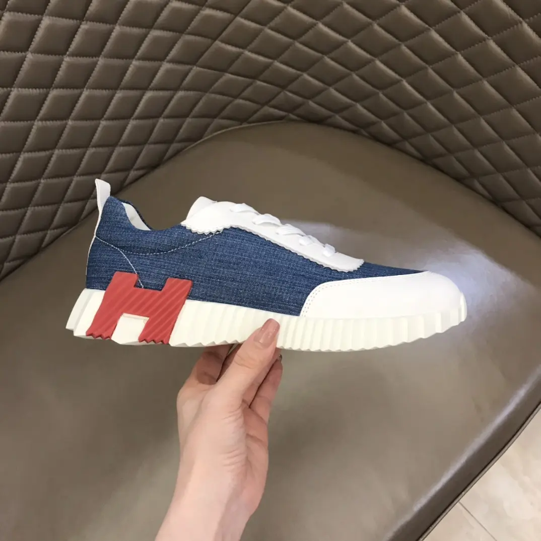 Hermès Crew Sneakers Blue White  – Replica Hermes Design with Premium Rep Shoes Sophisticated 79