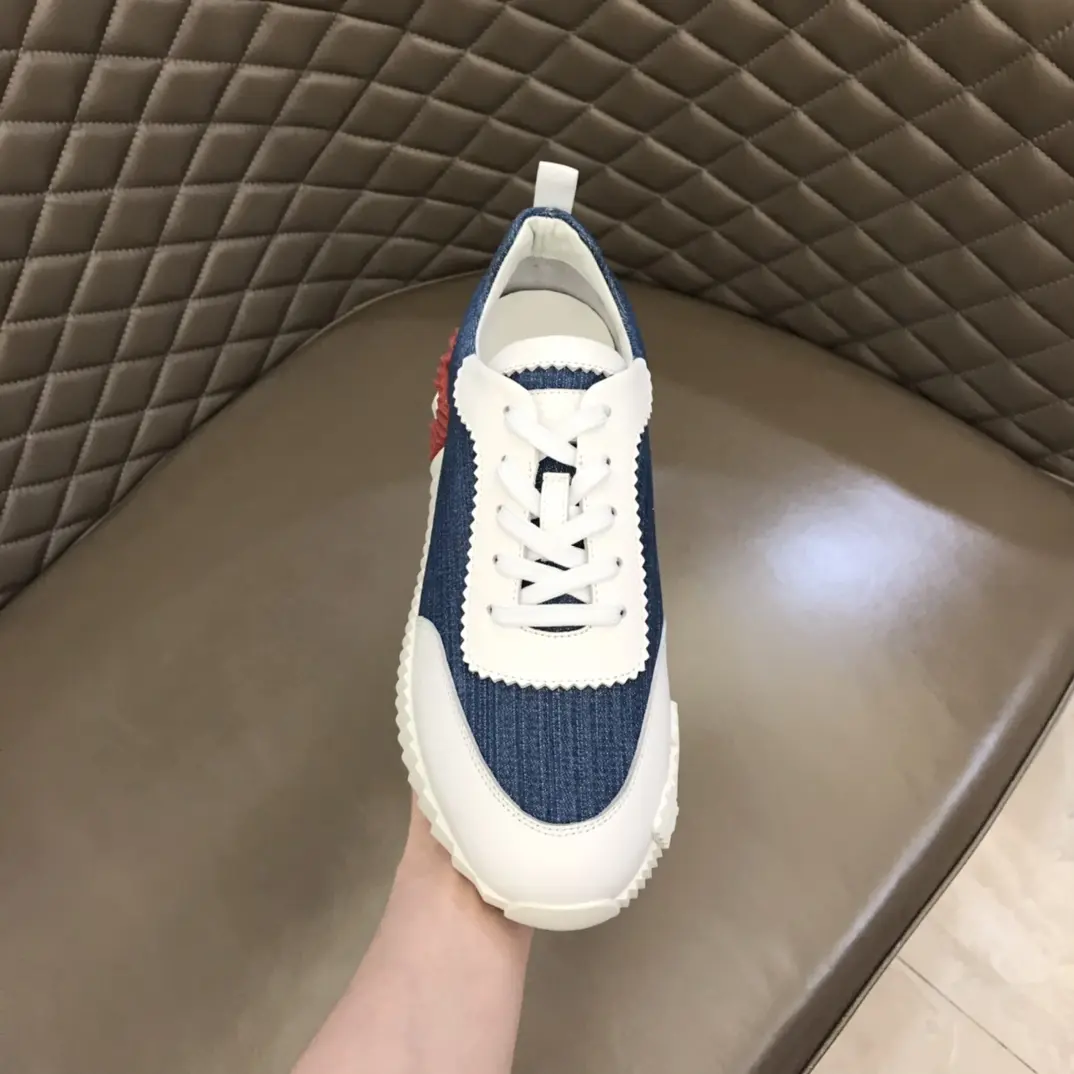 Hermès Crew Sneakers Blue White  – Replica Hermes Design with Premium Rep Shoes Sophisticated 79