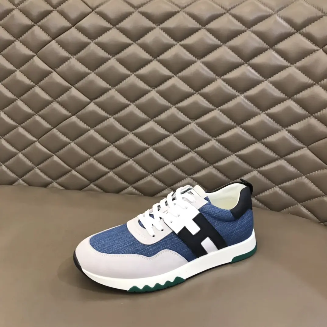 WaterResistant Hermès Crew Sneakers Blue White Low-Top – Replica Hermes & Rep Shoes Collection 90