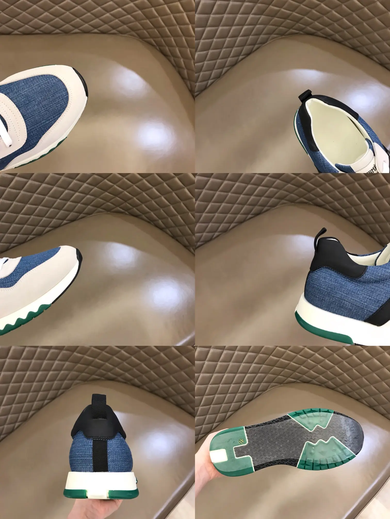 WaterResistant Hermès Crew Sneakers Blue White Low-Top – Replica Hermes & Rep Shoes Collection 90