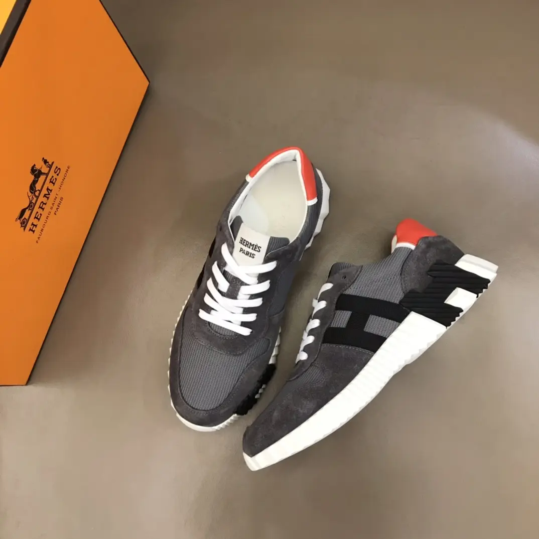 Functional Hermès Crew Sneakers, Grey,  Style with Replica Hermes Shoes Design 81