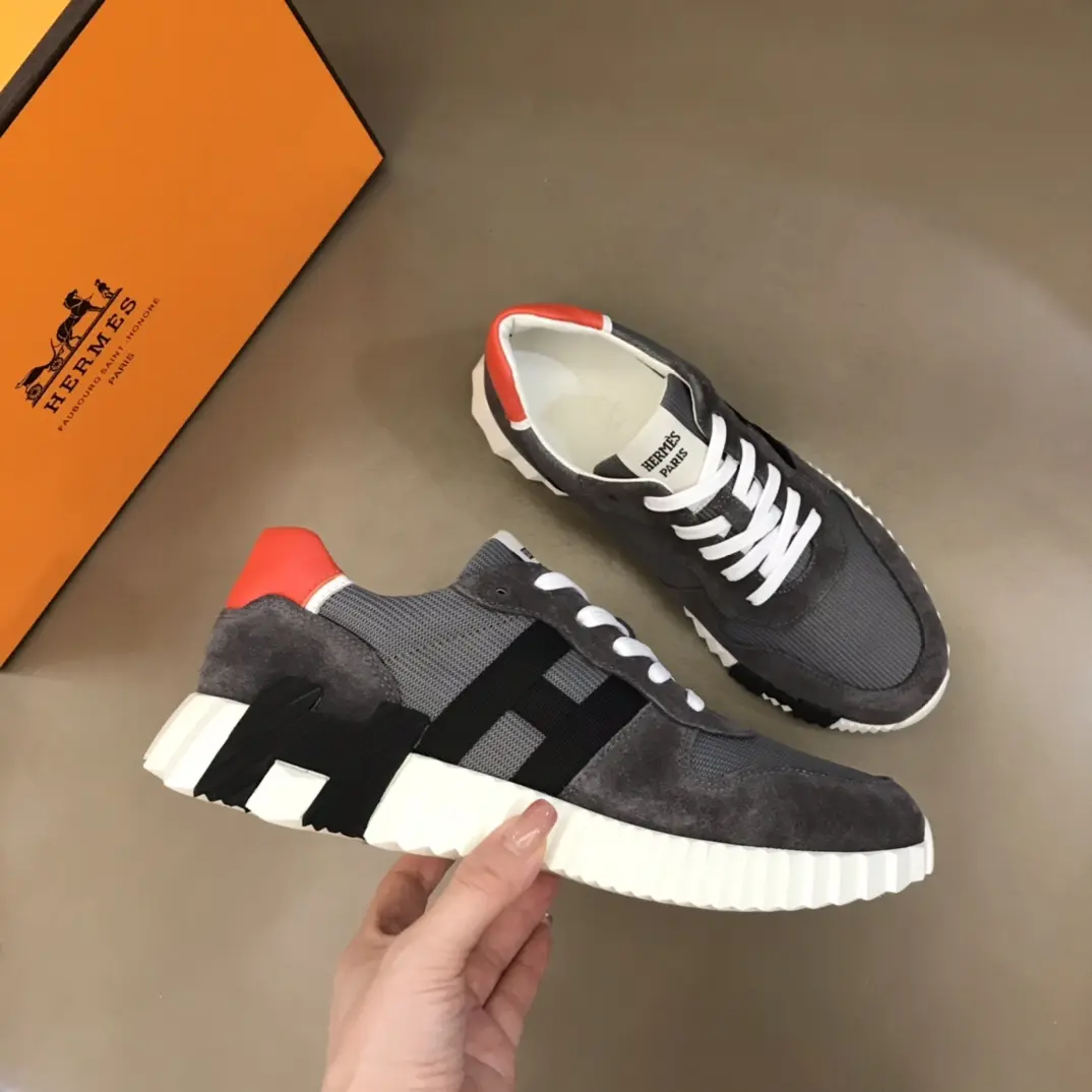 Functional Hermès Crew Sneakers, Grey,  Style with Replica Hermes Shoes Design 81