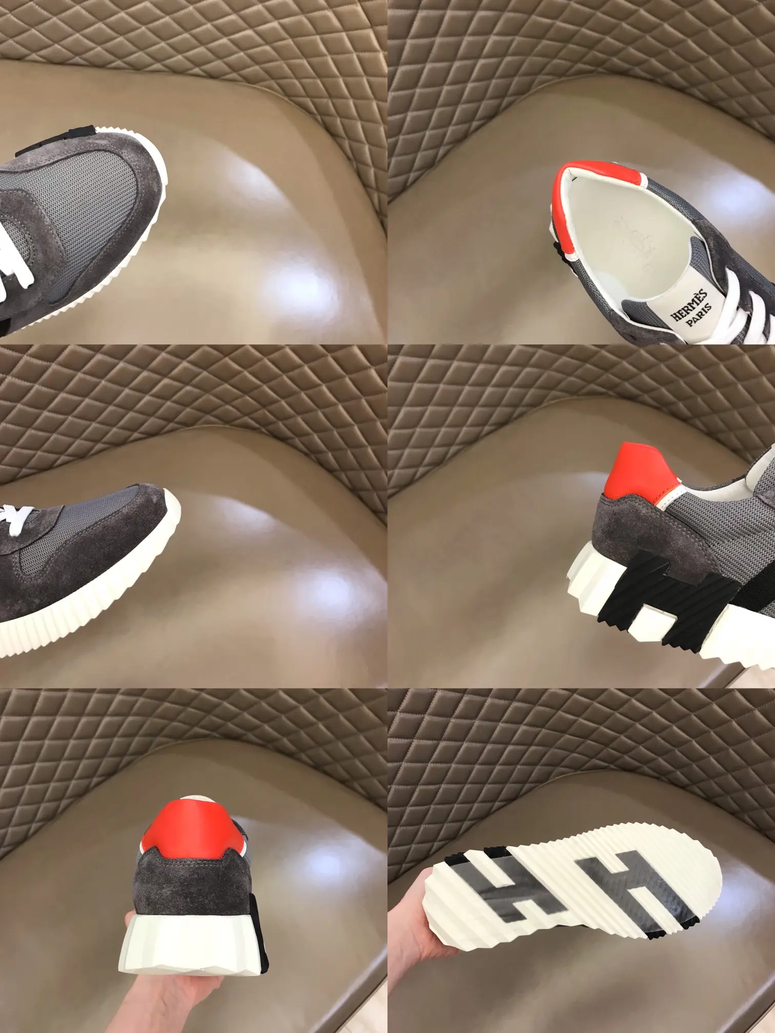 Functional Hermès Crew Sneakers, Grey,  Style with Replica Hermes Shoes Design 81