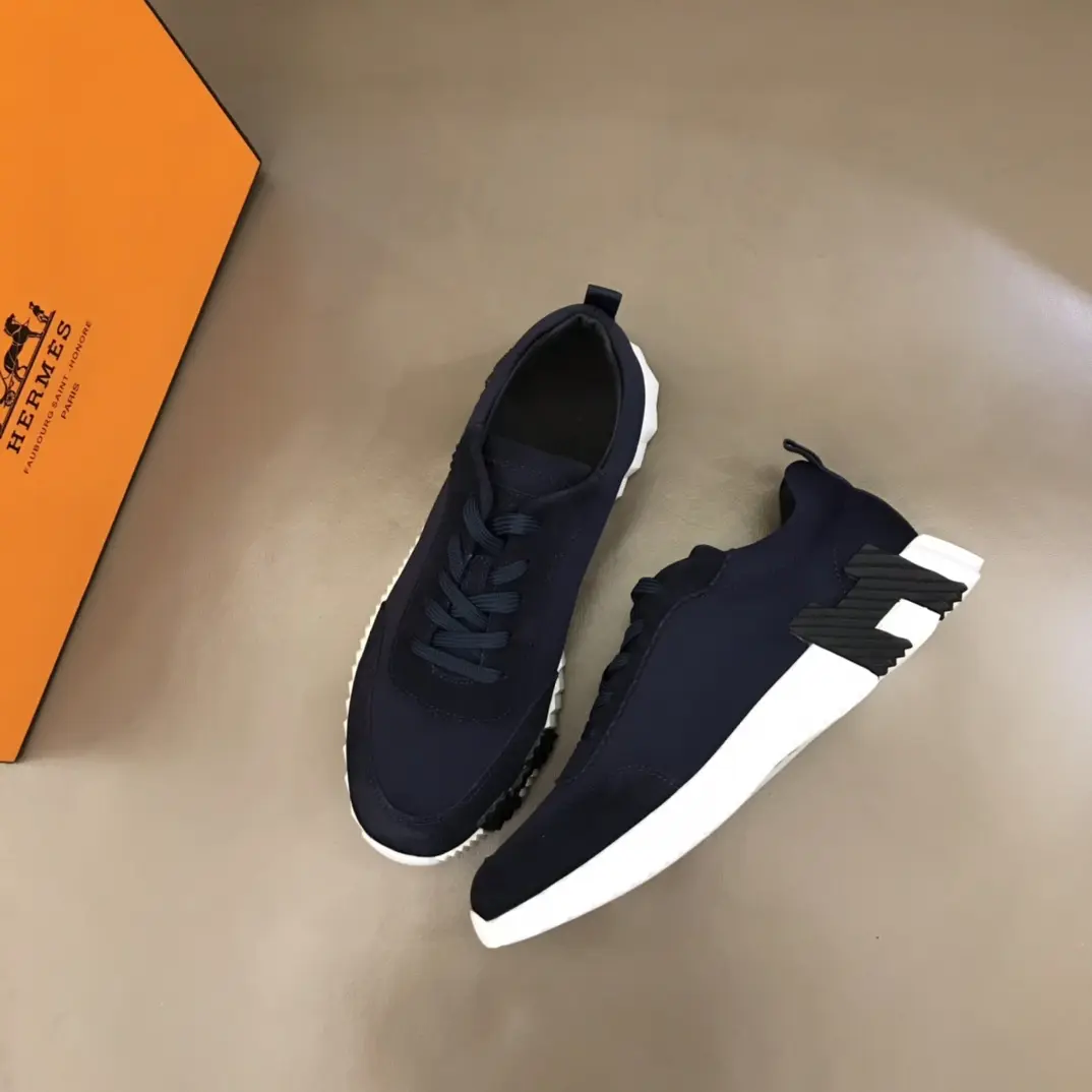 Hermès Crew Sneakers, Navy,  Style with Replica Hermes Shoes Design GoodFit 74