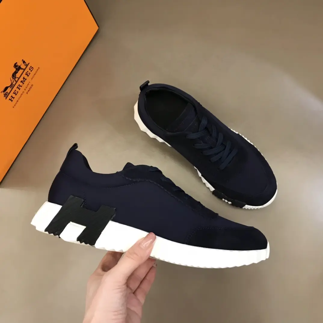 Hermès Crew Sneakers, Navy,  Style with Replica Hermes Shoes Design GoodFit 74