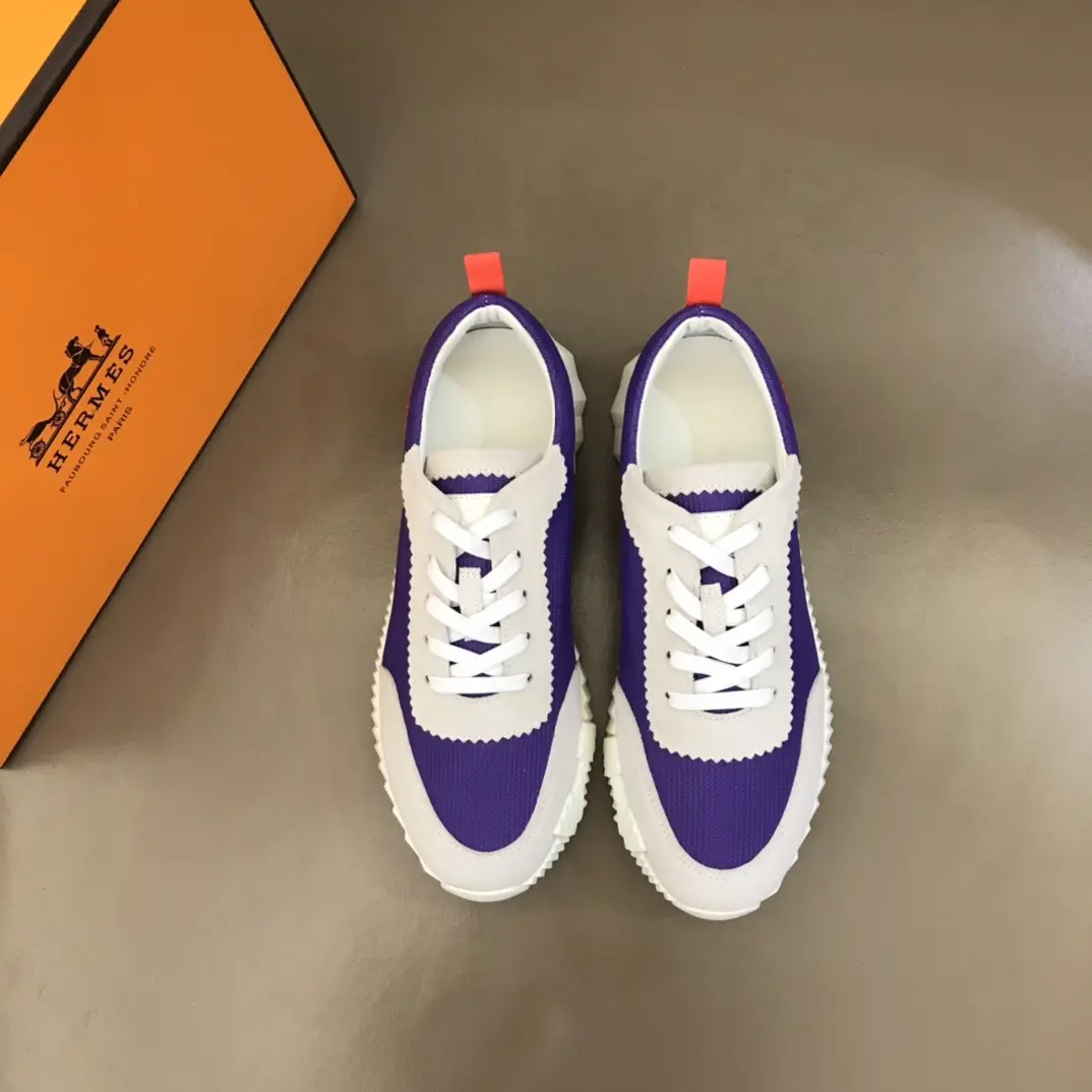 Unique Hermès Crew Sneakers Purple White Low-Top – Replica Hermes Shoes Edition 78