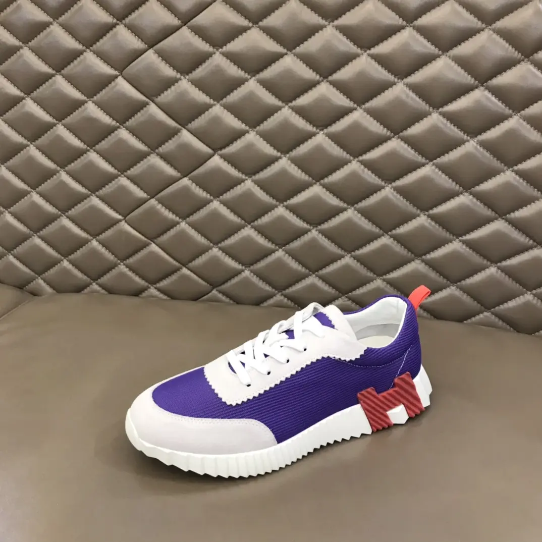 Unique Hermès Crew Sneakers Purple White Low-Top – Replica Hermes Shoes Edition 78