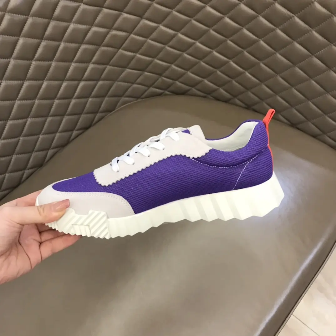 Unique Hermès Crew Sneakers Purple White Low-Top – Replica Hermes Shoes Edition 78
