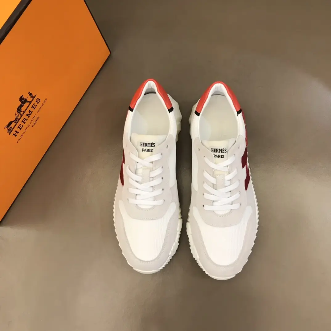 Hermès Crew Sneakers White Red Trim –  Rep Shoes & Replica Hermes Footwear TopPick 89