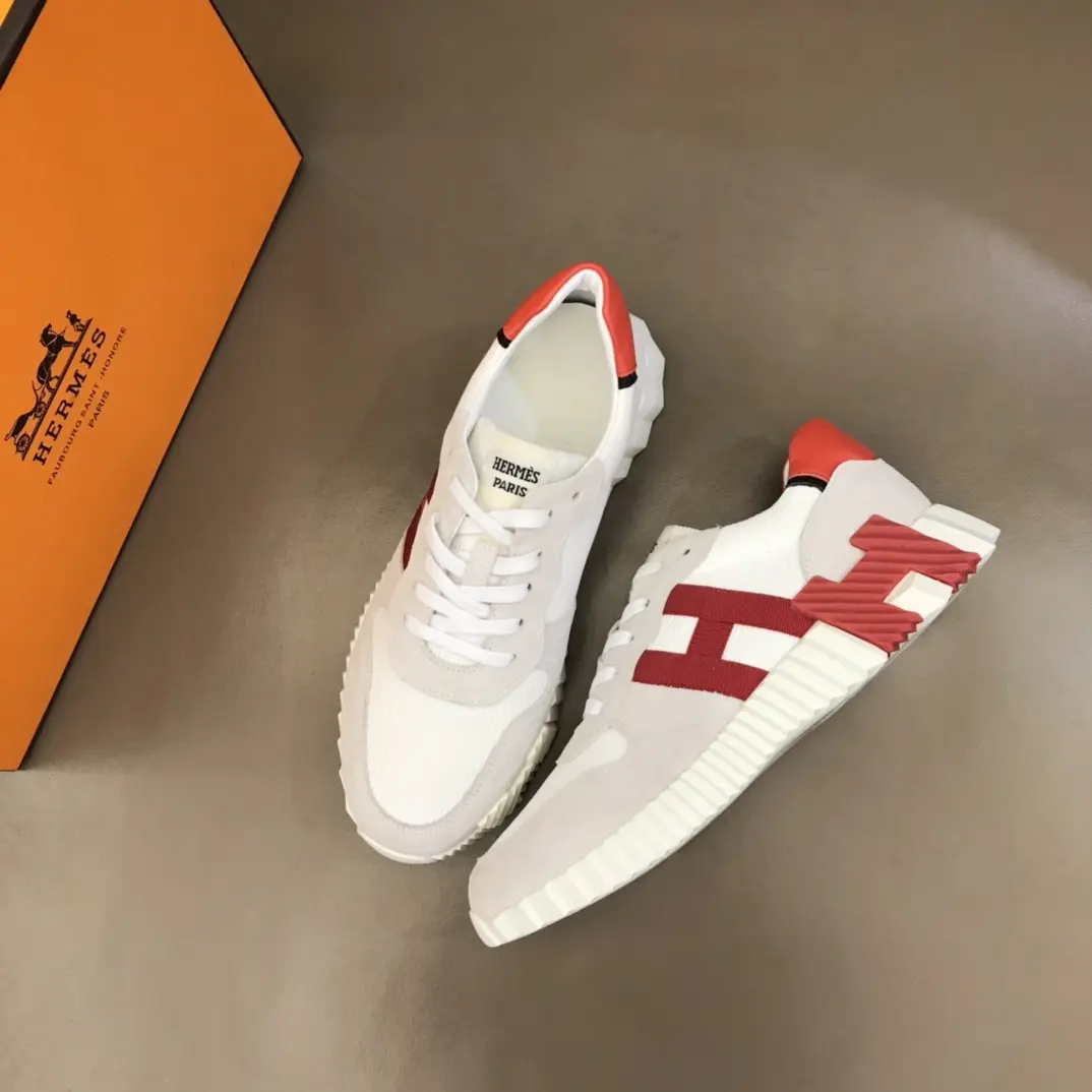 Hermès Crew Sneakers White Red Trim –  Rep Shoes & Replica Hermes Footwear TopPick 89