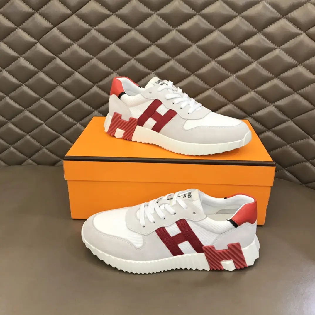 Hermès Crew Sneakers White Red Trim –  Rep Shoes & Replica Hermes Footwear TopPick 89