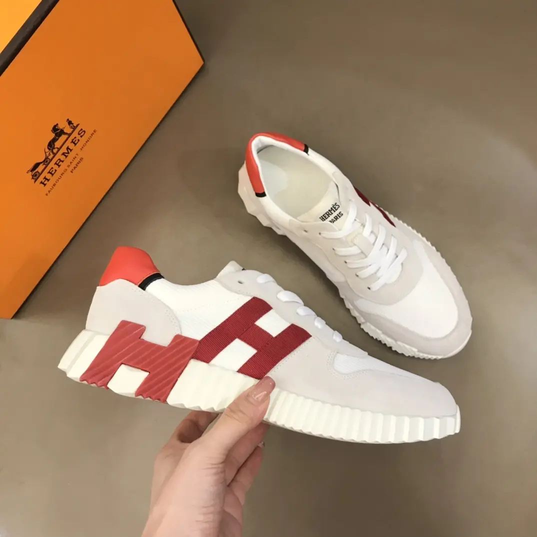Hermès Crew Sneakers White Red Trim –  Rep Shoes & Replica Hermes Footwear TopPick 89