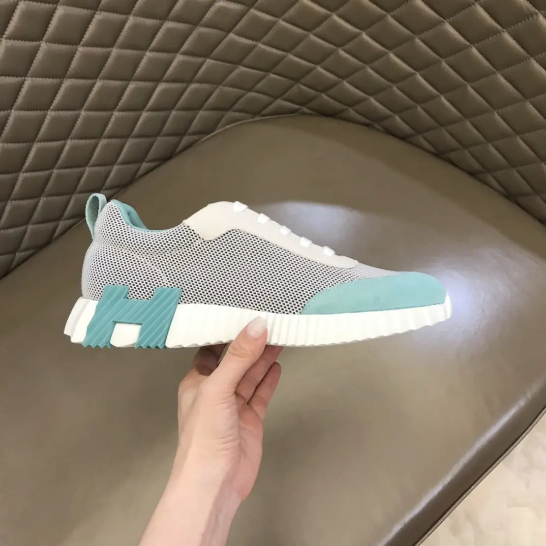 Hermès Crew Sneakers, White Aqua, Lace-Up –  Replica Hermes Shoes Edition Attractive 65