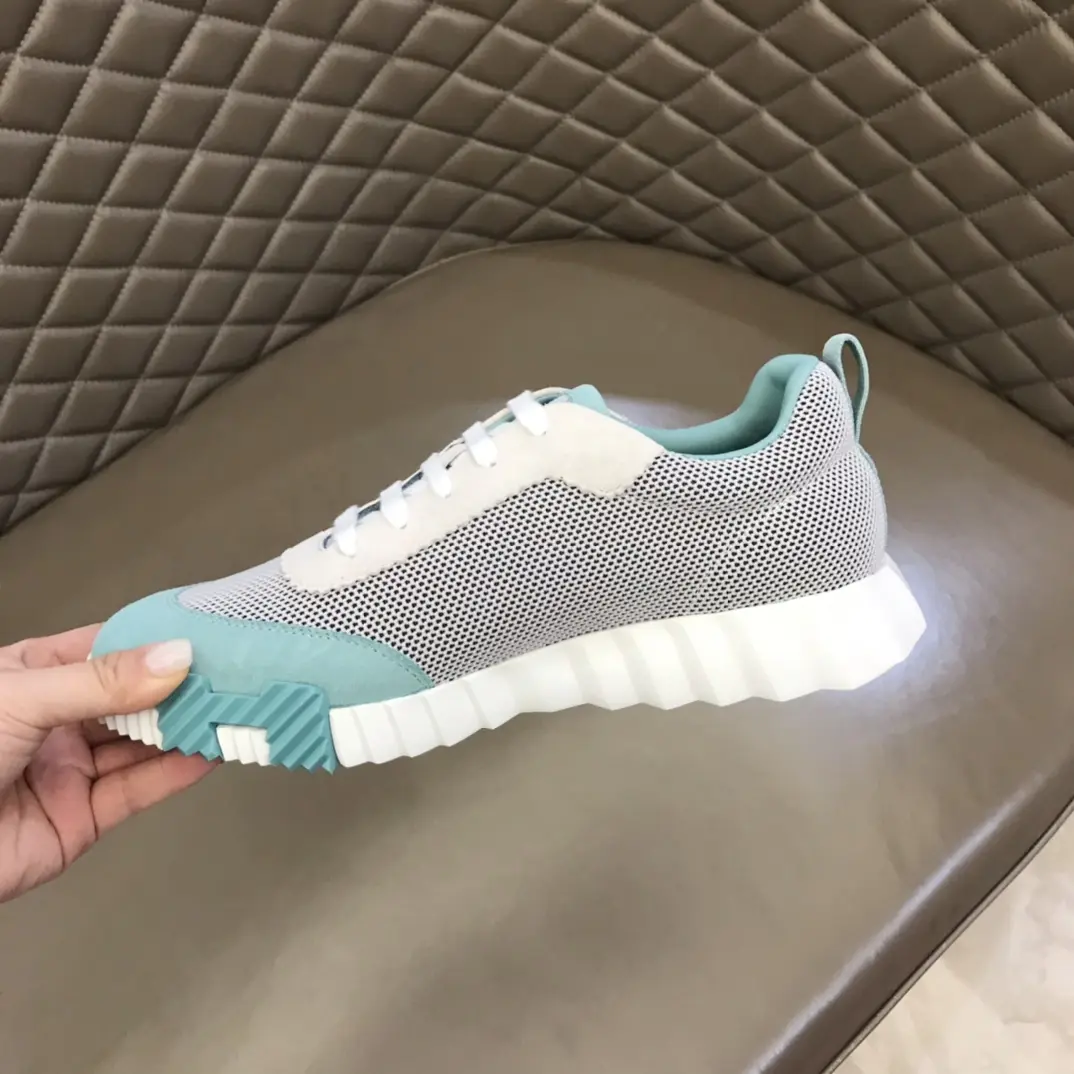 Hermès Crew Sneakers, White Aqua, Lace-Up –  Replica Hermes Shoes Edition Attractive 65