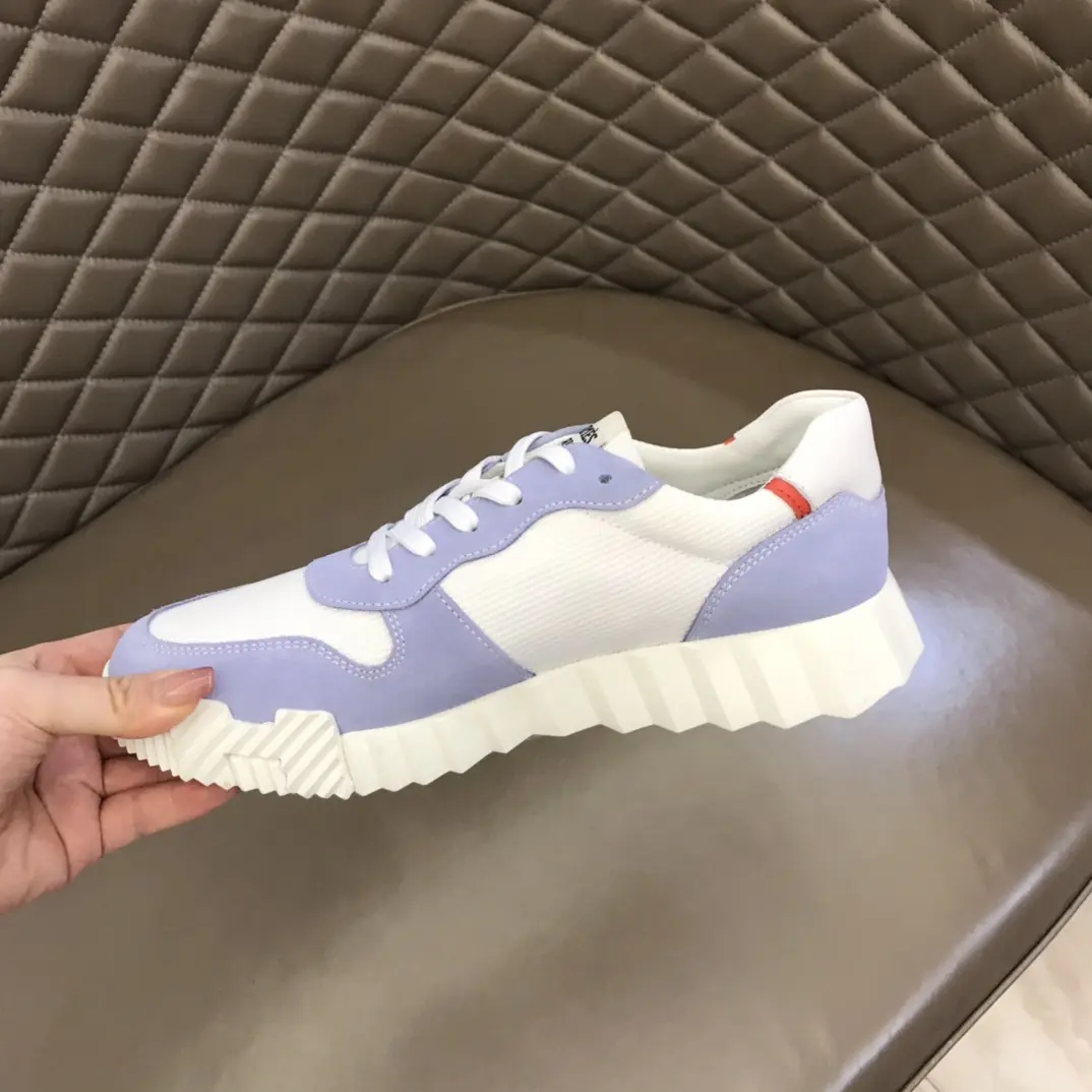 Casual Hermès Crew Sneakers, White Blue, Lace-Up –  Replica Hermes Shoes Edition 85