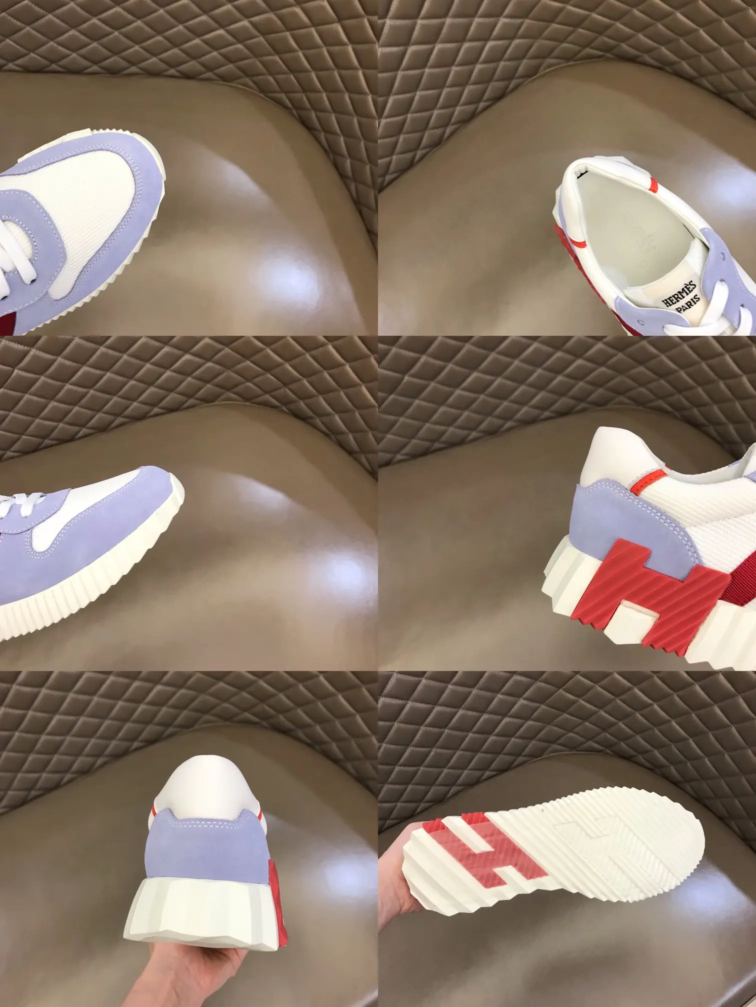Casual Hermès Crew Sneakers, White Blue, Lace-Up –  Replica Hermes Shoes Edition 85