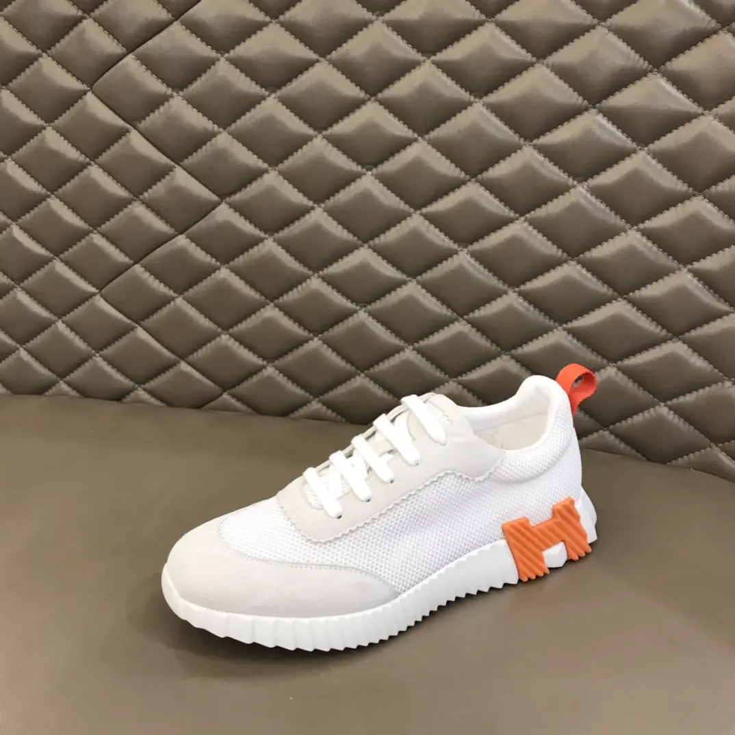 Hermès Crew Sneakers White Orange  – Replica Hermes & Rep Shoes Collection Vibrant 70