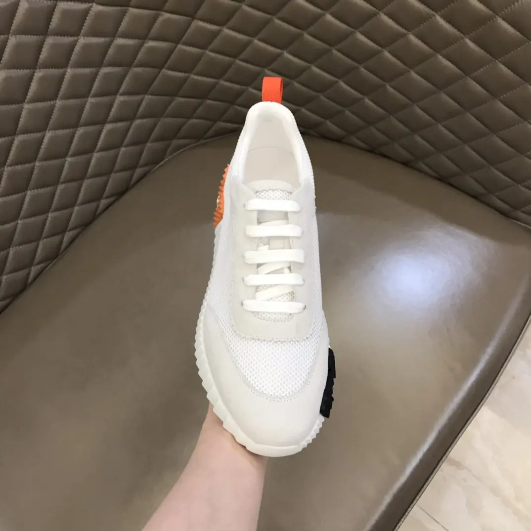 Hermès Crew Sneakers White Orange  – Replica Hermes & Rep Shoes Collection Vibrant 70