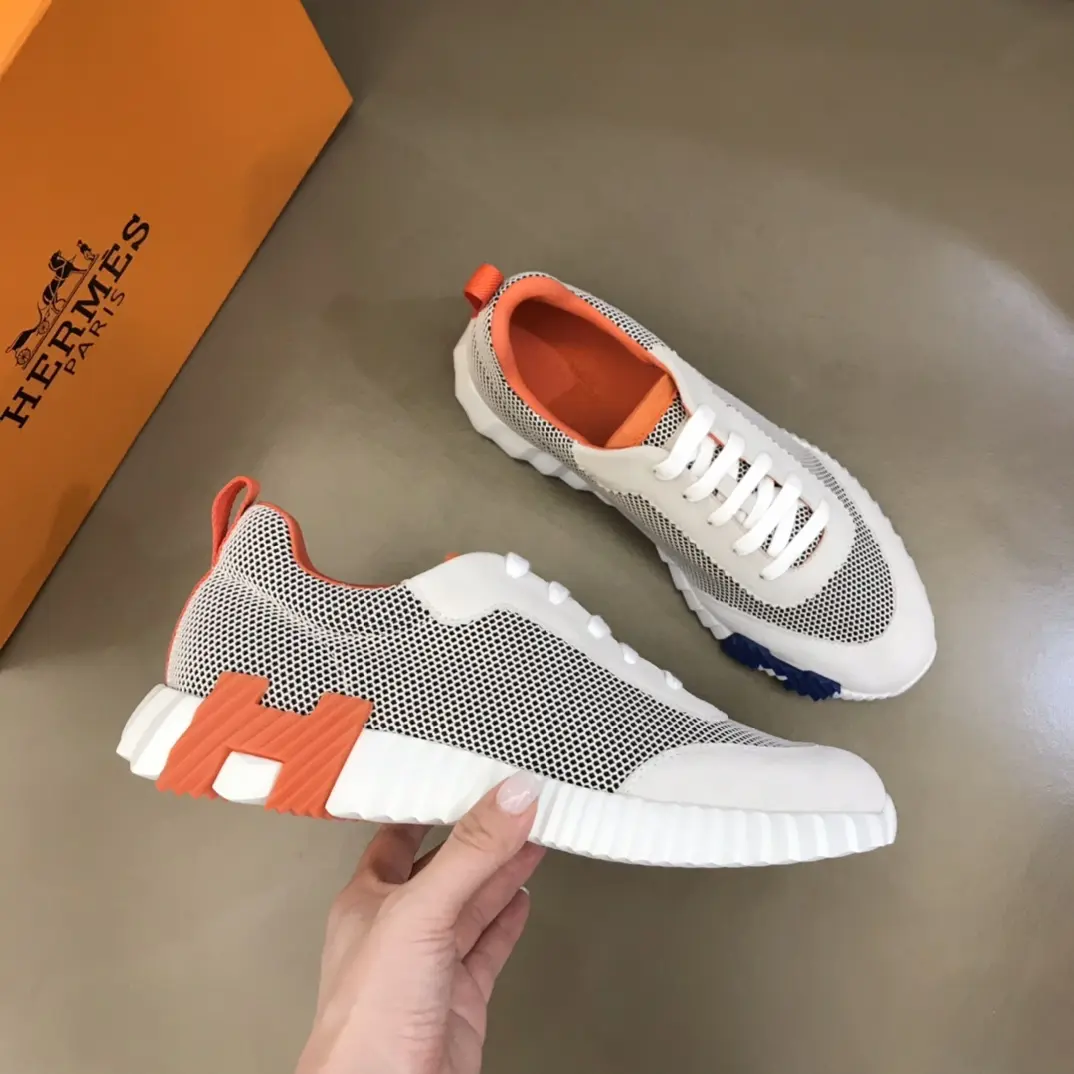 Hermès Crew Sneakers White Orange Style –  Replica Hermes & Rep Shoes Youthful 67