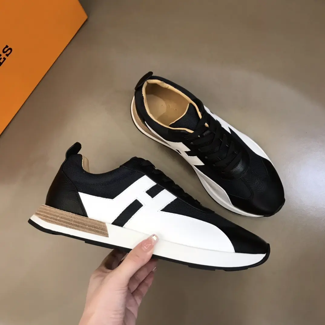 EasyCare Hermès H 2021 Colorblock Sneakers, Black White – Replica Hermes Edition 101