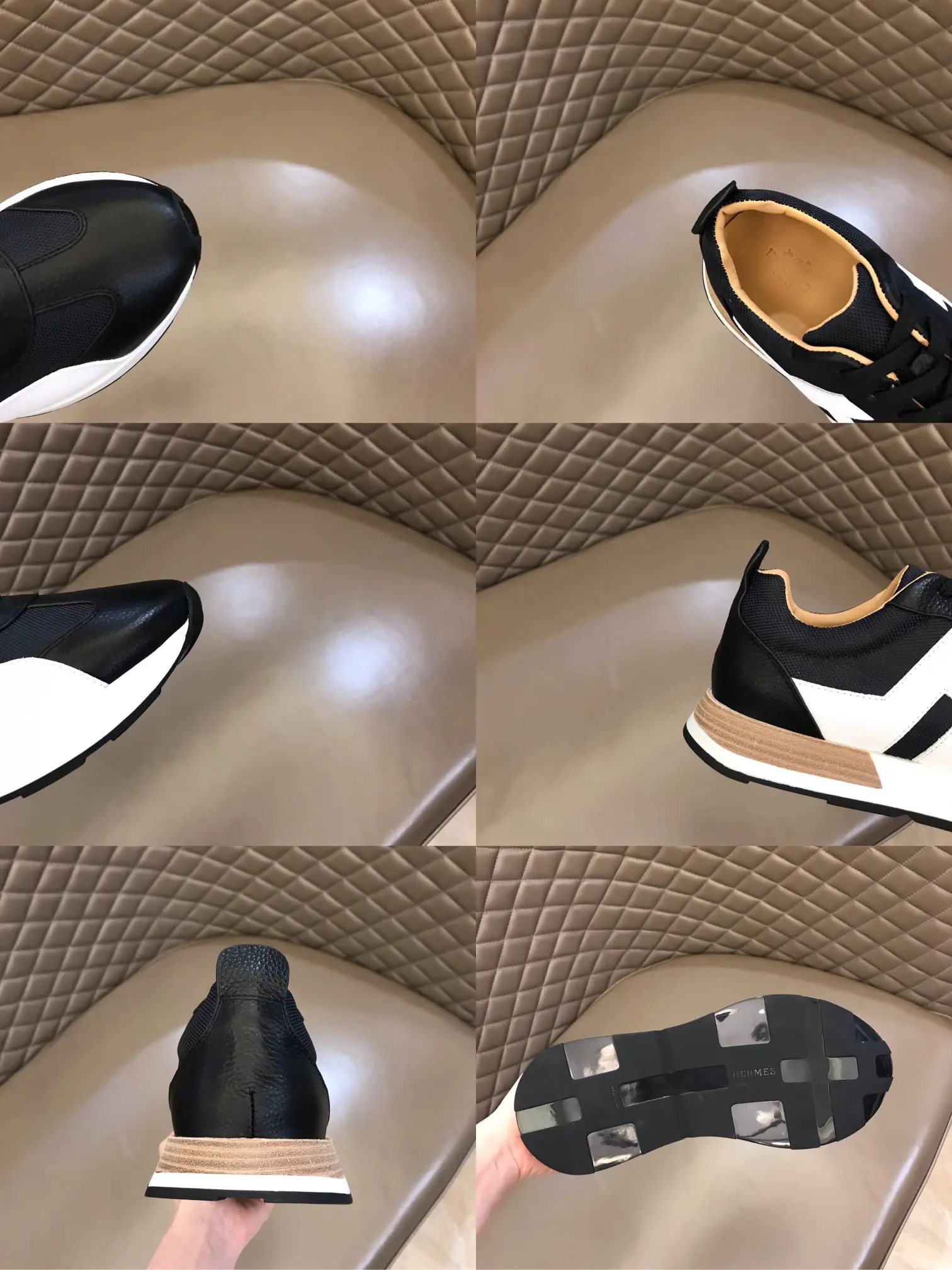 EasyCare Hermès H 2021 Colorblock Sneakers, Black White – Replica Hermes Edition 101