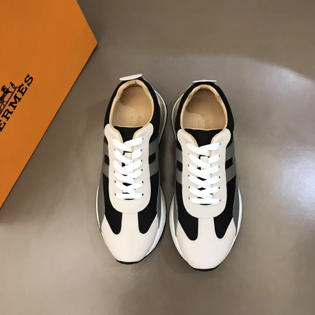 Hermès H 2021 Men’s Colorblock Sneakers, Black White –  Replica Hermes Edition Bright 96