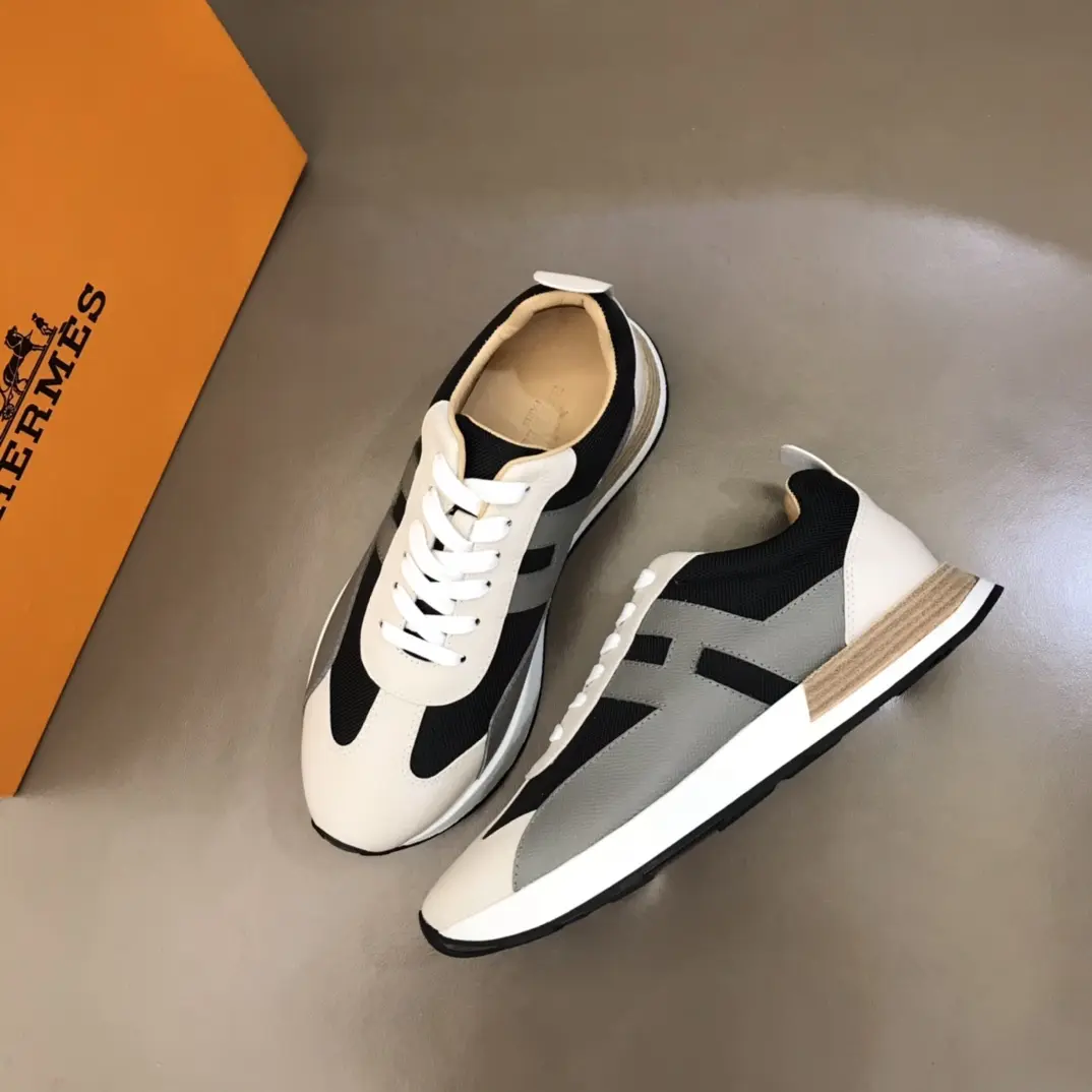 Hermès H 2021 Men’s Colorblock Sneakers, Black White –  Replica Hermes Edition Bright 96