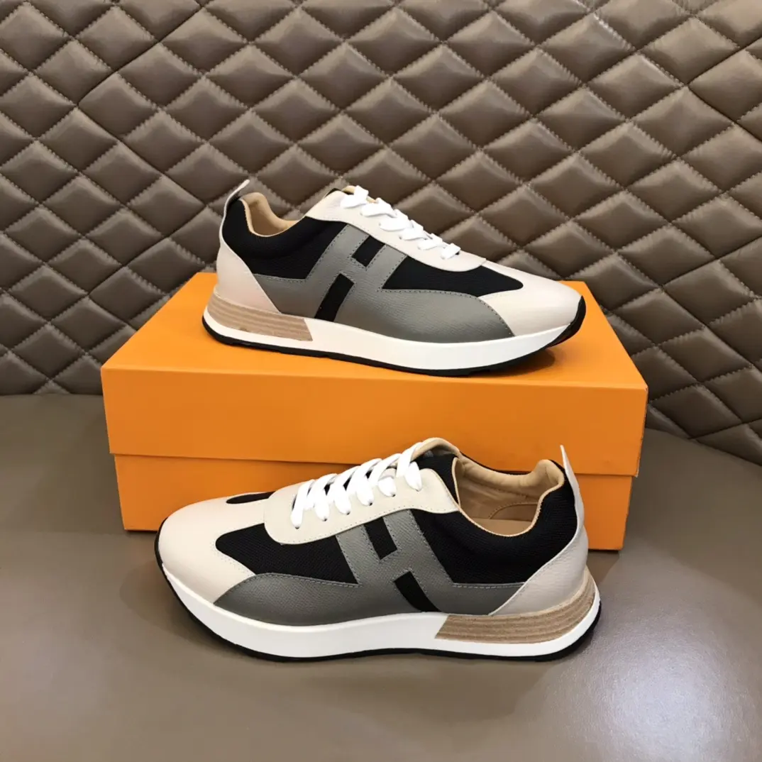 Hermès H 2021 Men’s Colorblock Sneakers, Black White –  Replica Hermes Edition Bright 96