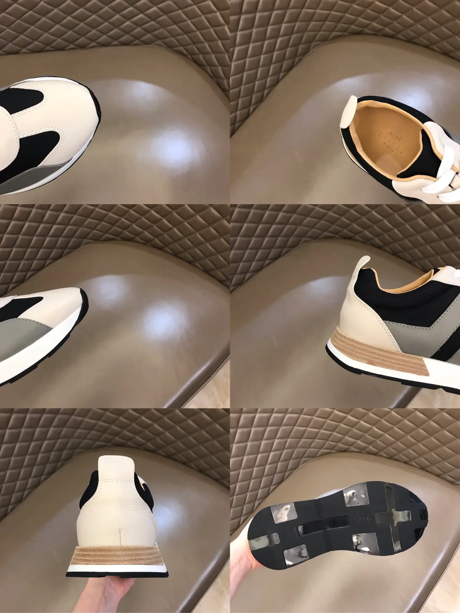 Hermès H 2021 Men’s Colorblock Sneakers, Black White –  Replica Hermes Edition Bright 96