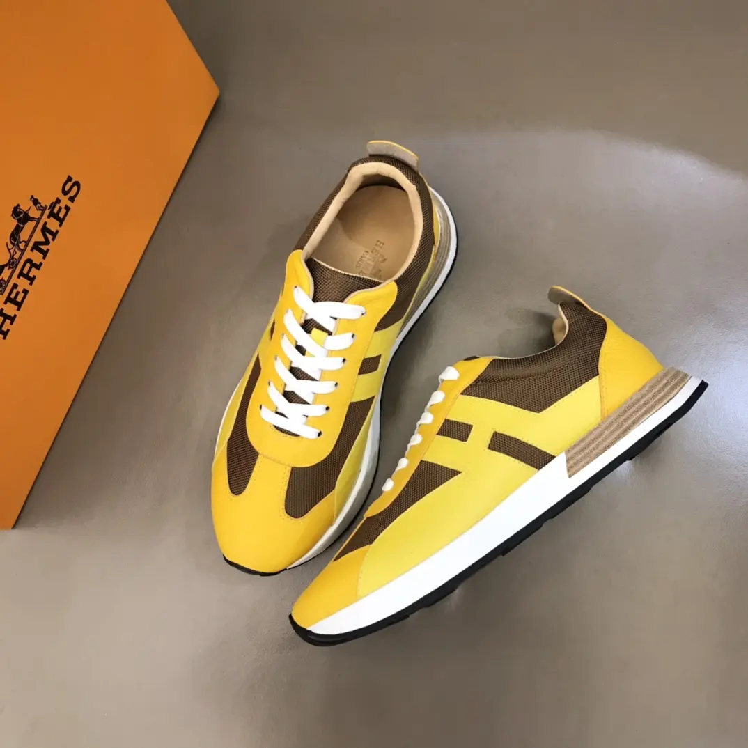 Hermès H 2021 Yellow Brown Replica Sneakers – Rep Shoes Collection Fashionable 95