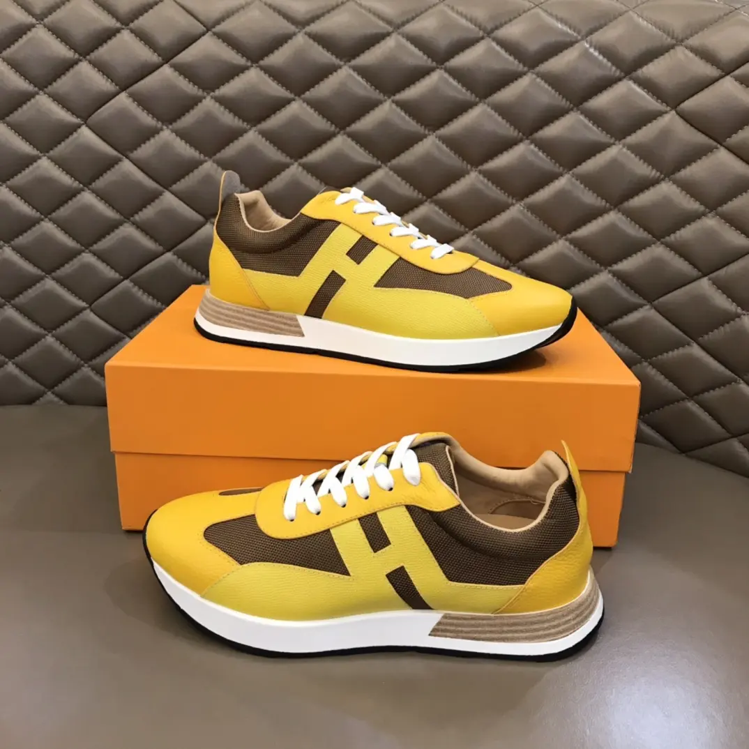 Hermès H 2021 Yellow Brown Replica Sneakers – Rep Shoes Collection Fashionable 95