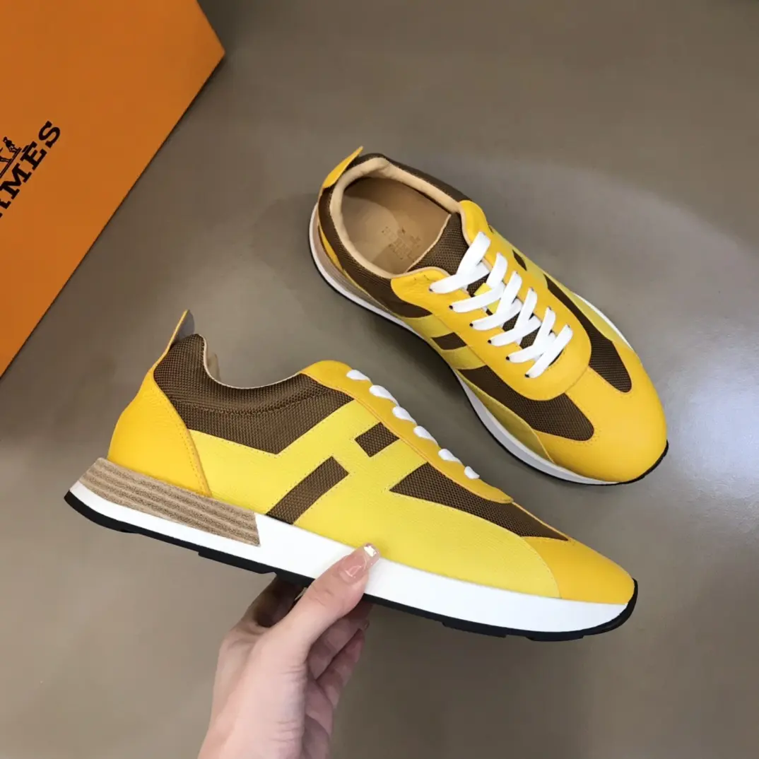 Hermès H 2021 Yellow Brown Replica Sneakers – Rep Shoes Collection Fashionable 95
