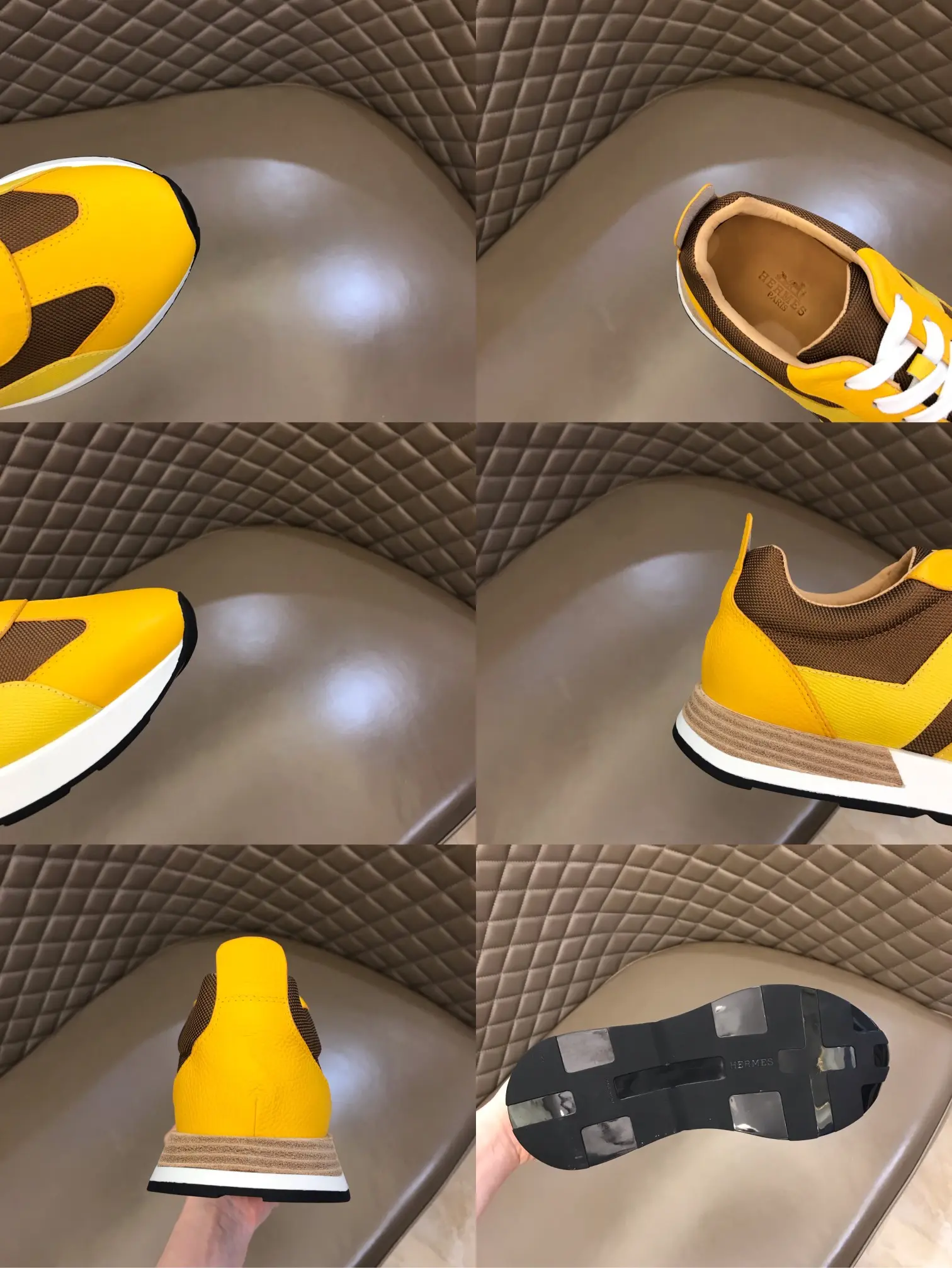 Hermès H 2021 Yellow Brown Replica Sneakers – Rep Shoes Collection Fashionable 95