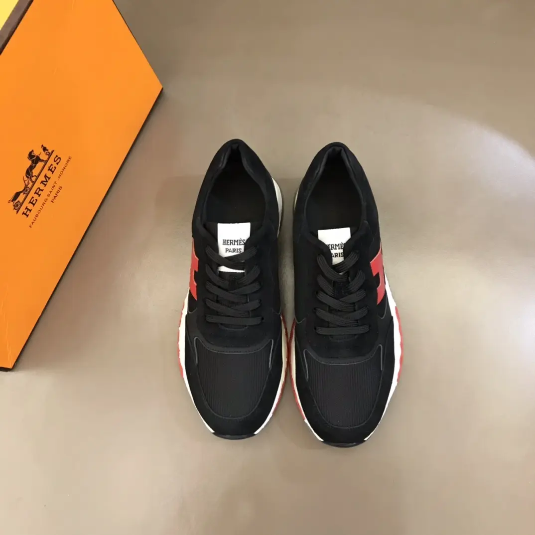 Hermès H2022 Sneakers, Black Red, Lace-Up –  Replica Hermes Shoes Edition SoftTouch 84