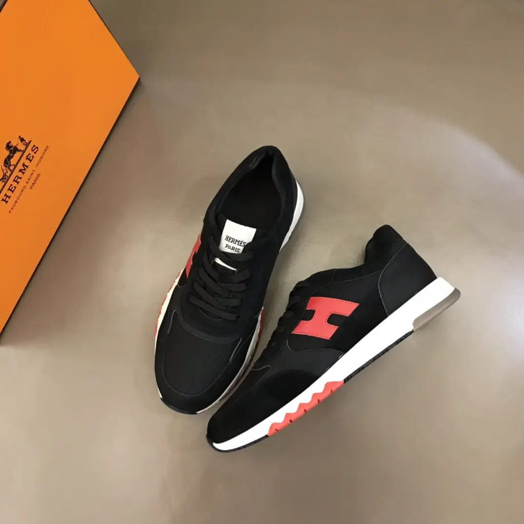 Hermès H2022 Sneakers, Black Red, Lace-Up –  Replica Hermes Shoes Edition SoftTouch 84