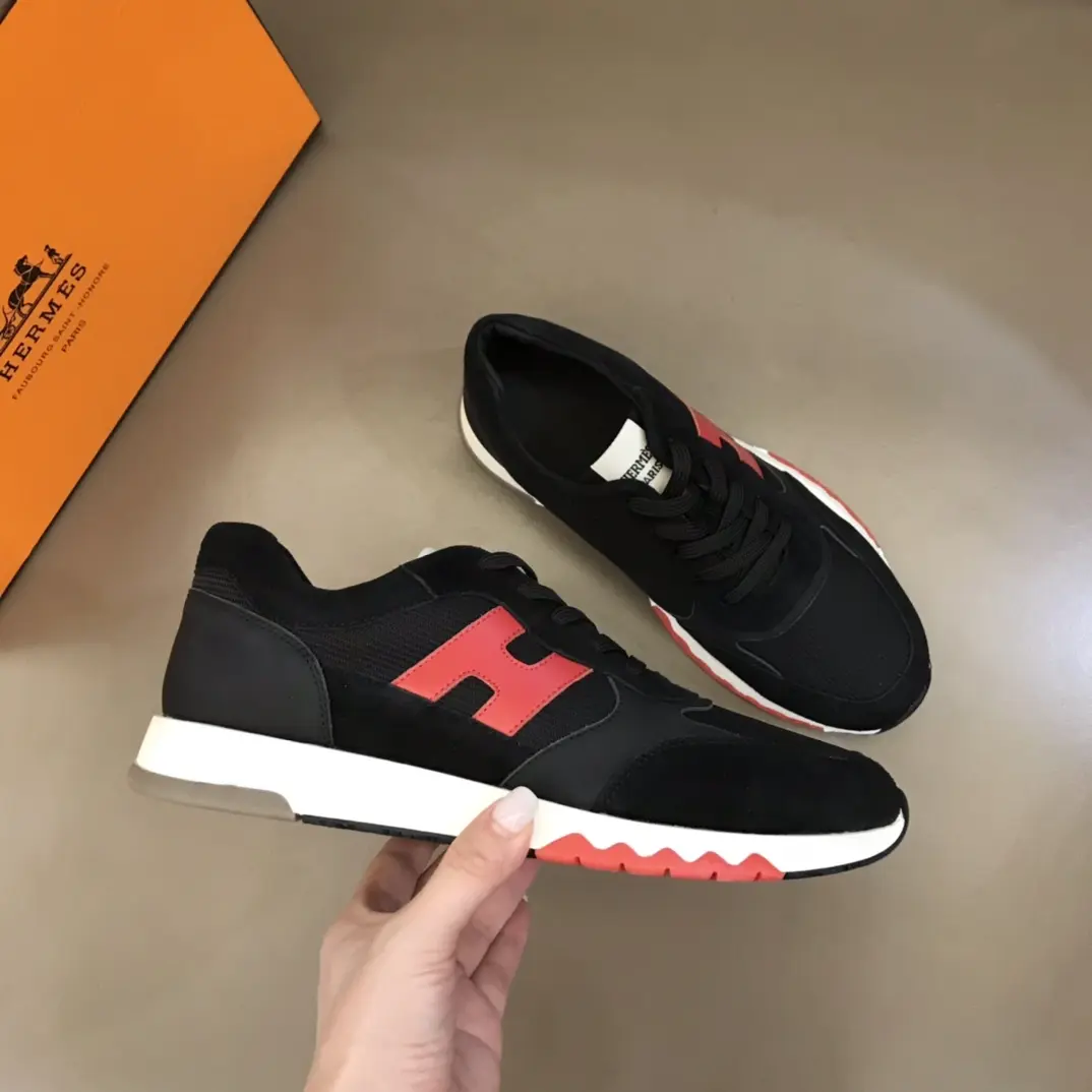 Hermès H2022 Sneakers, Black Red, Lace-Up –  Replica Hermes Shoes Edition SoftTouch 84