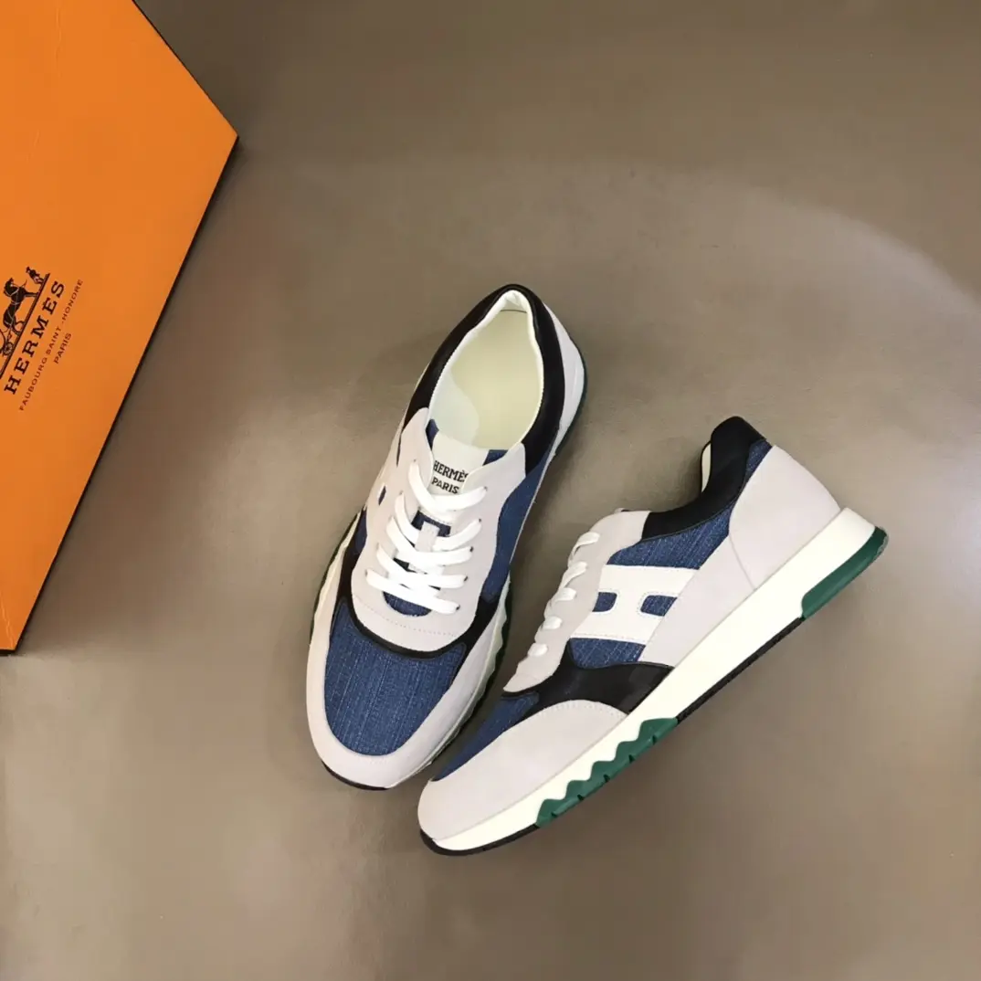 MultiPurpose Hermès H2022 Sneakers Blue White  – Replica Hermes Shoes Edition 94