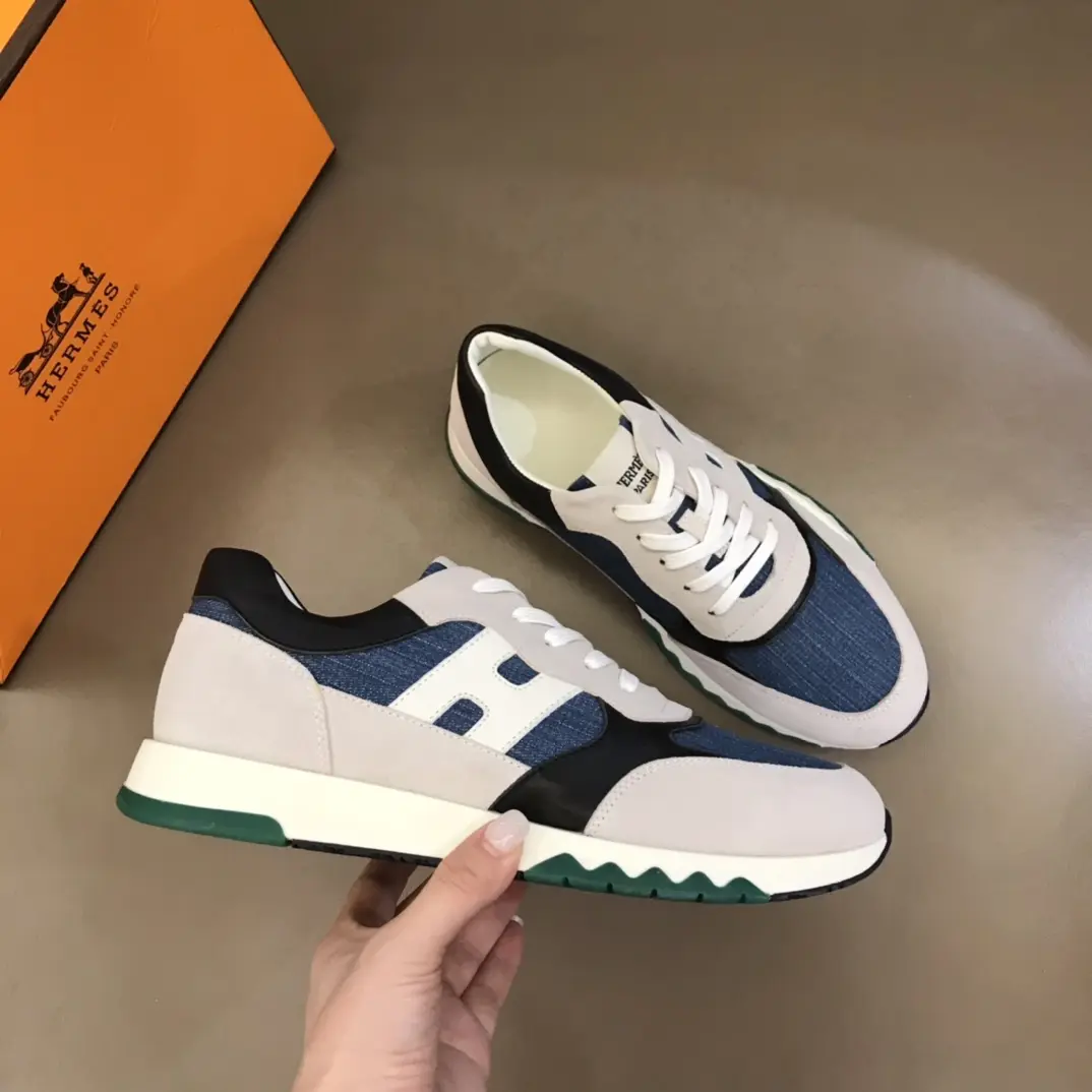 MultiPurpose Hermès H2022 Sneakers Blue White  – Replica Hermes Shoes Edition 94