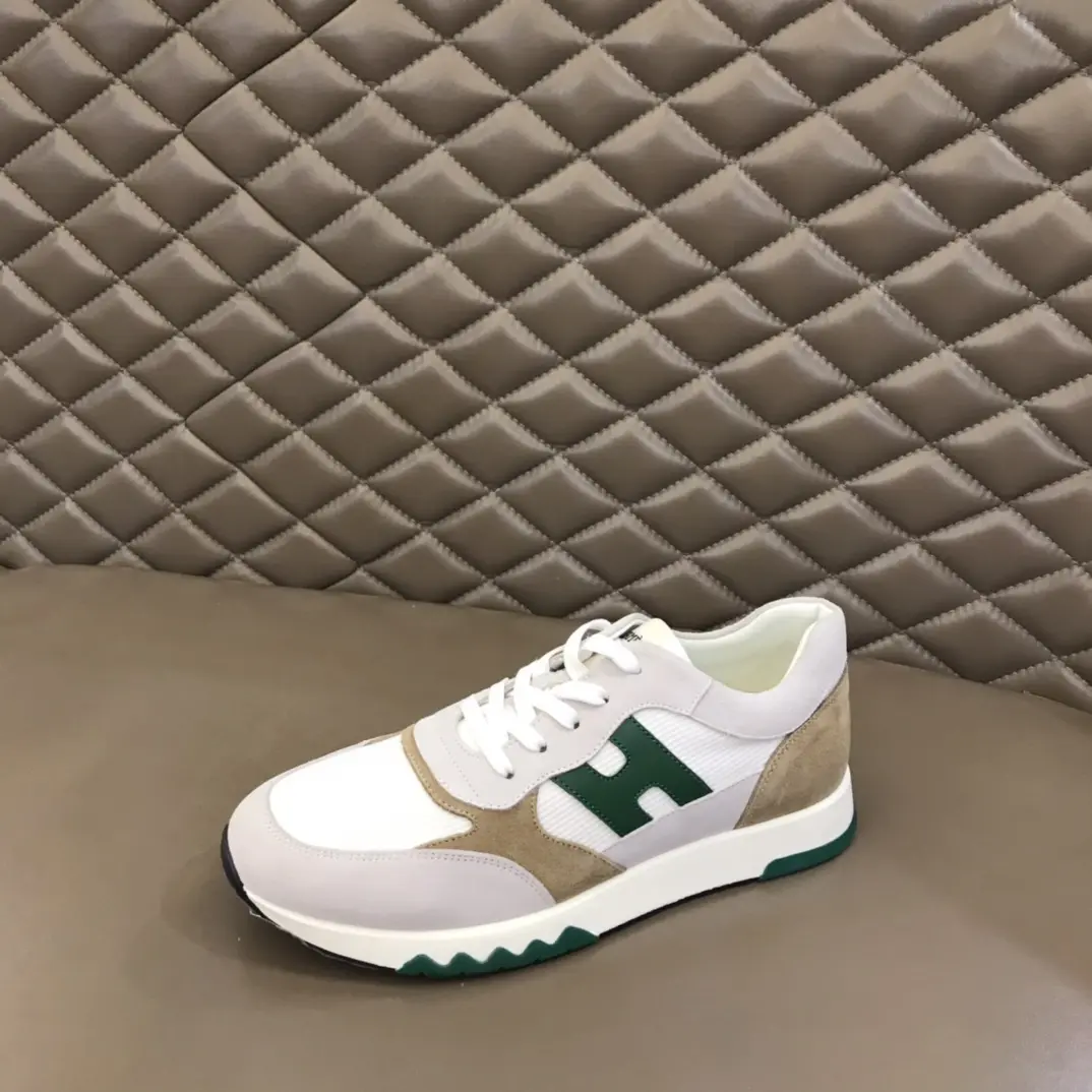Effortless Hermès H2022 Sneakers White Green  – Replica Hermes Shoes Edition 83