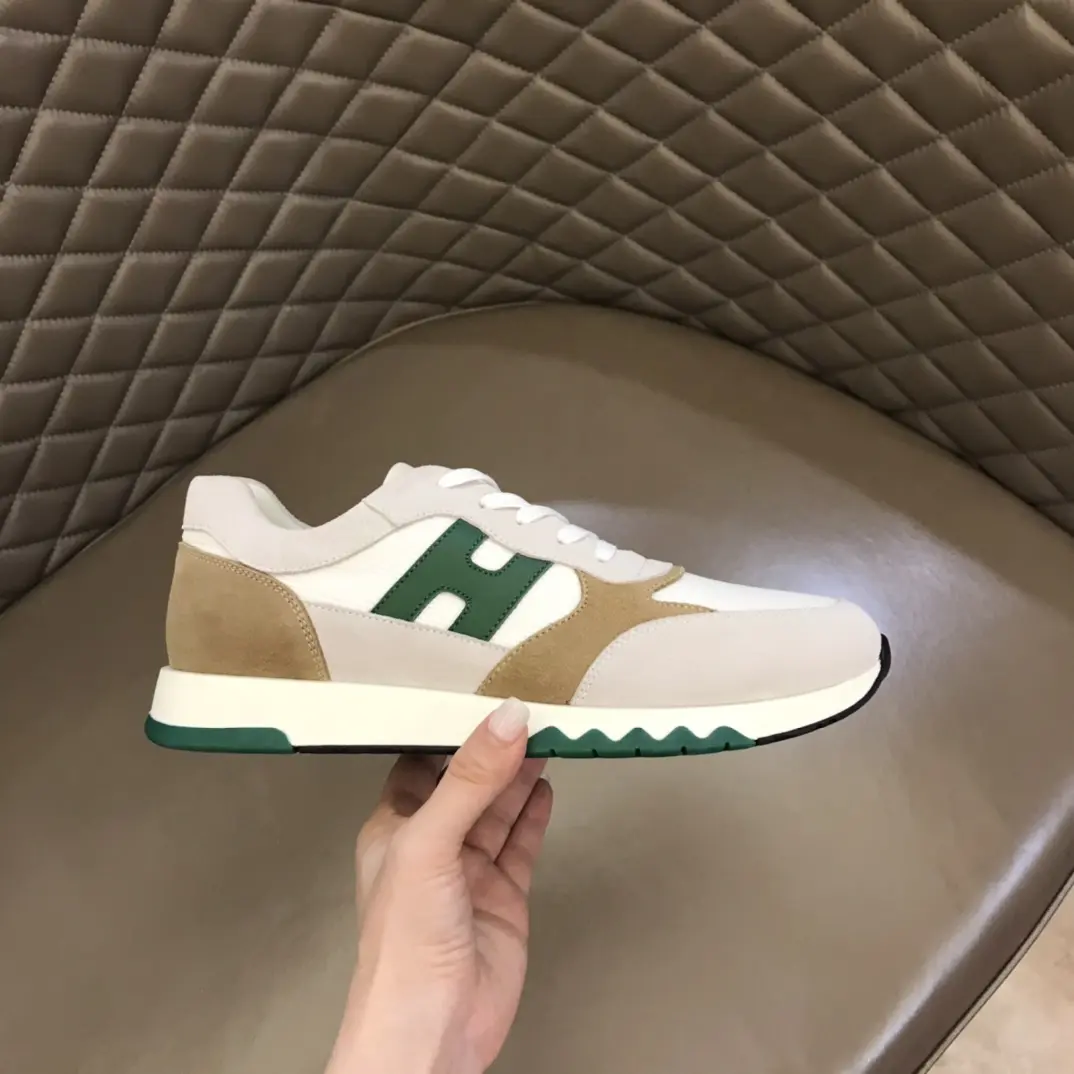 Effortless Hermès H2022 Sneakers White Green  – Replica Hermes Shoes Edition 83