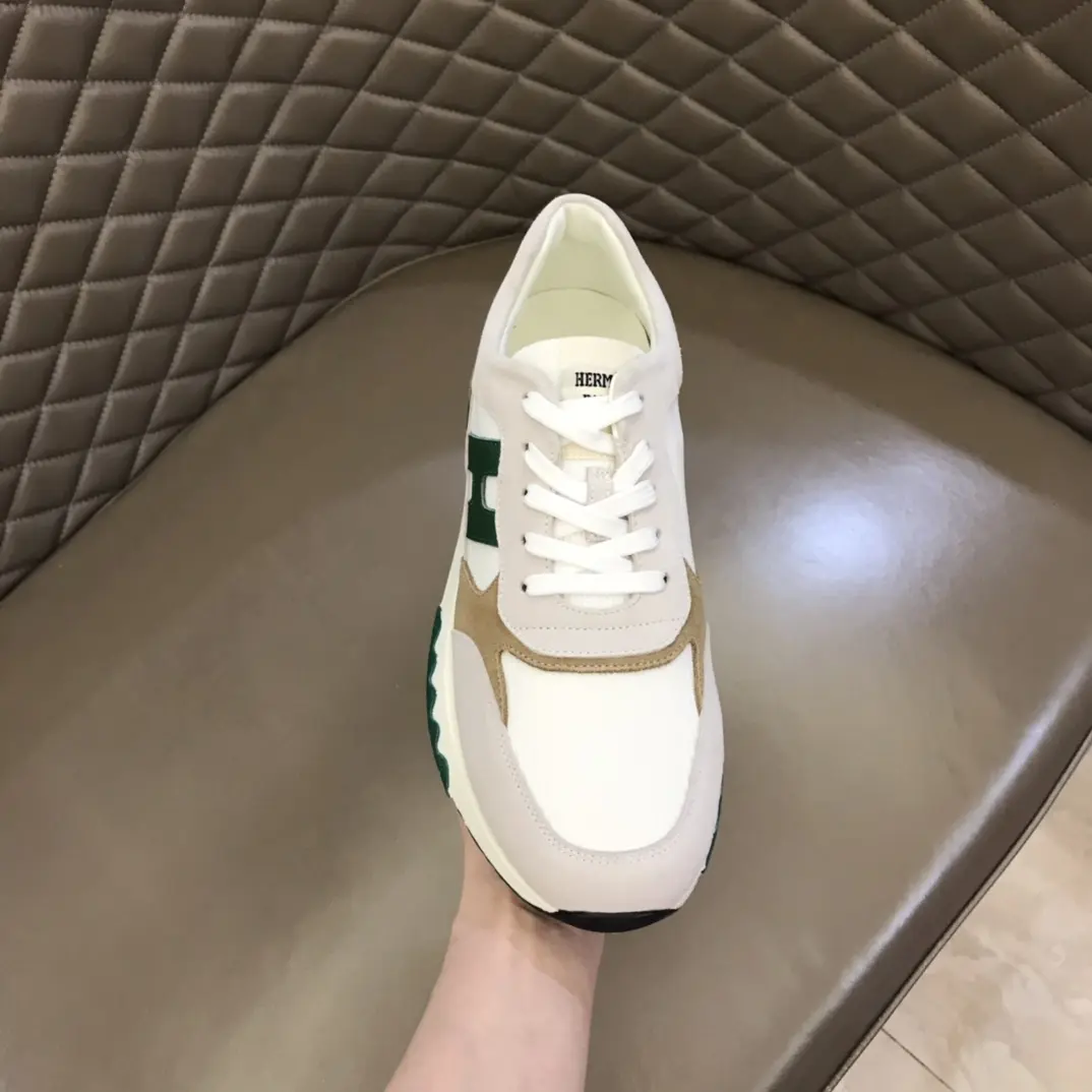Effortless Hermès H2022 Sneakers White Green  – Replica Hermes Shoes Edition 83