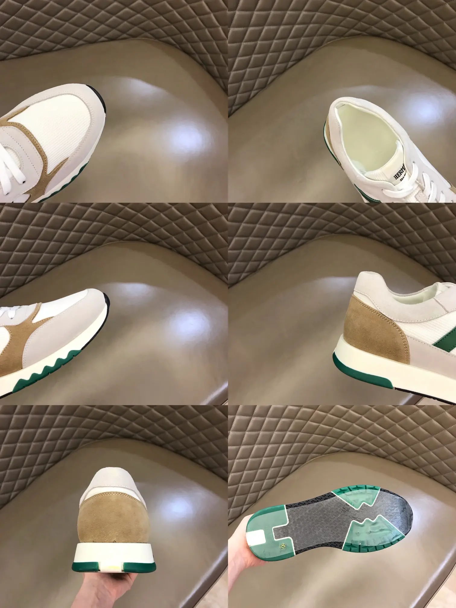 Effortless Hermès H2022 Sneakers White Green  – Replica Hermes Shoes Edition 83