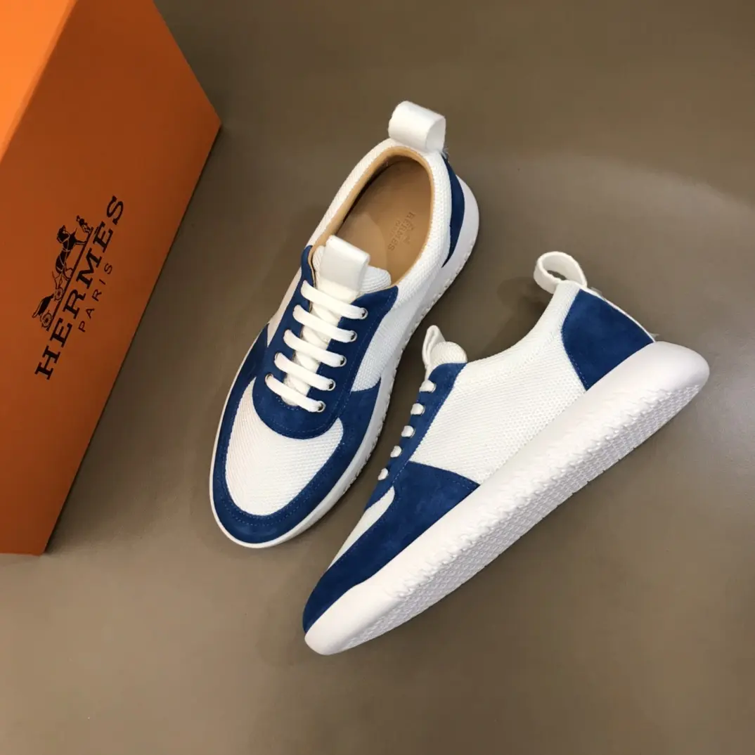 Comfortable Hermès Spring Summer Sneakers Blue White – Replica Hermes Shoes & Rep Footwear 100