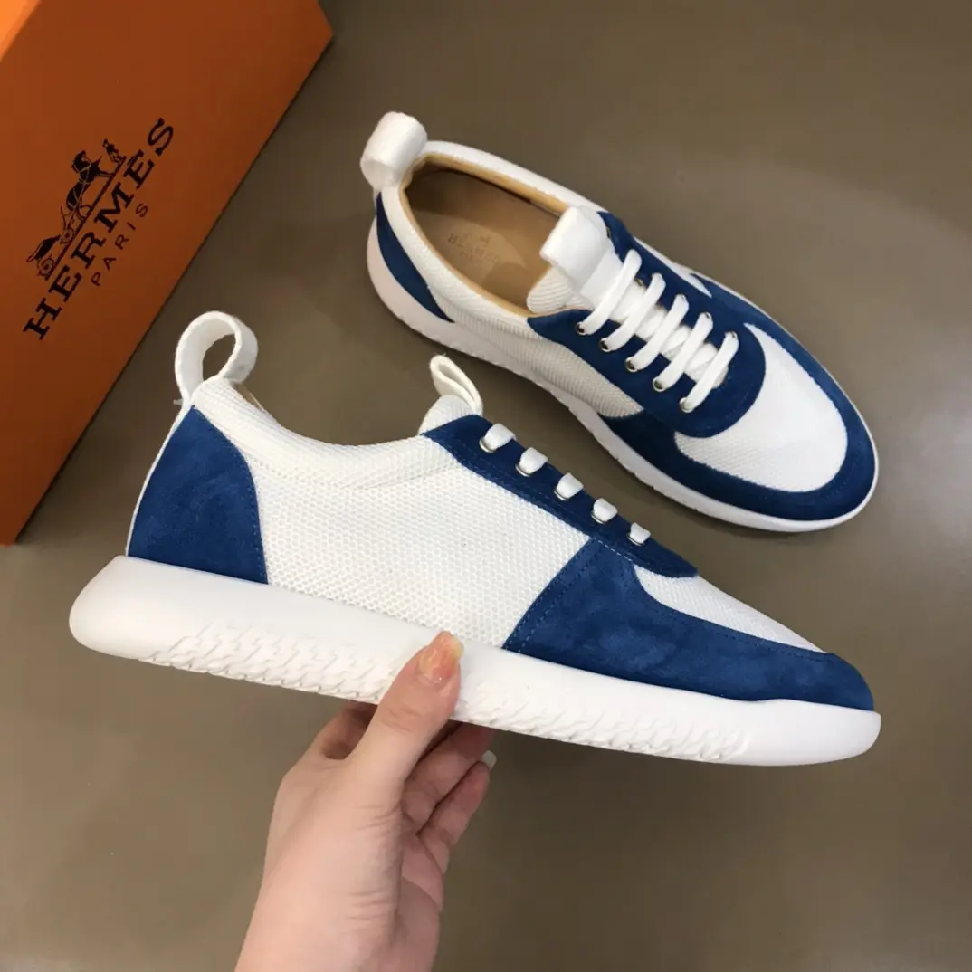 Comfortable Hermès Spring Summer Sneakers Blue White – Replica Hermes Shoes & Rep Footwear 100