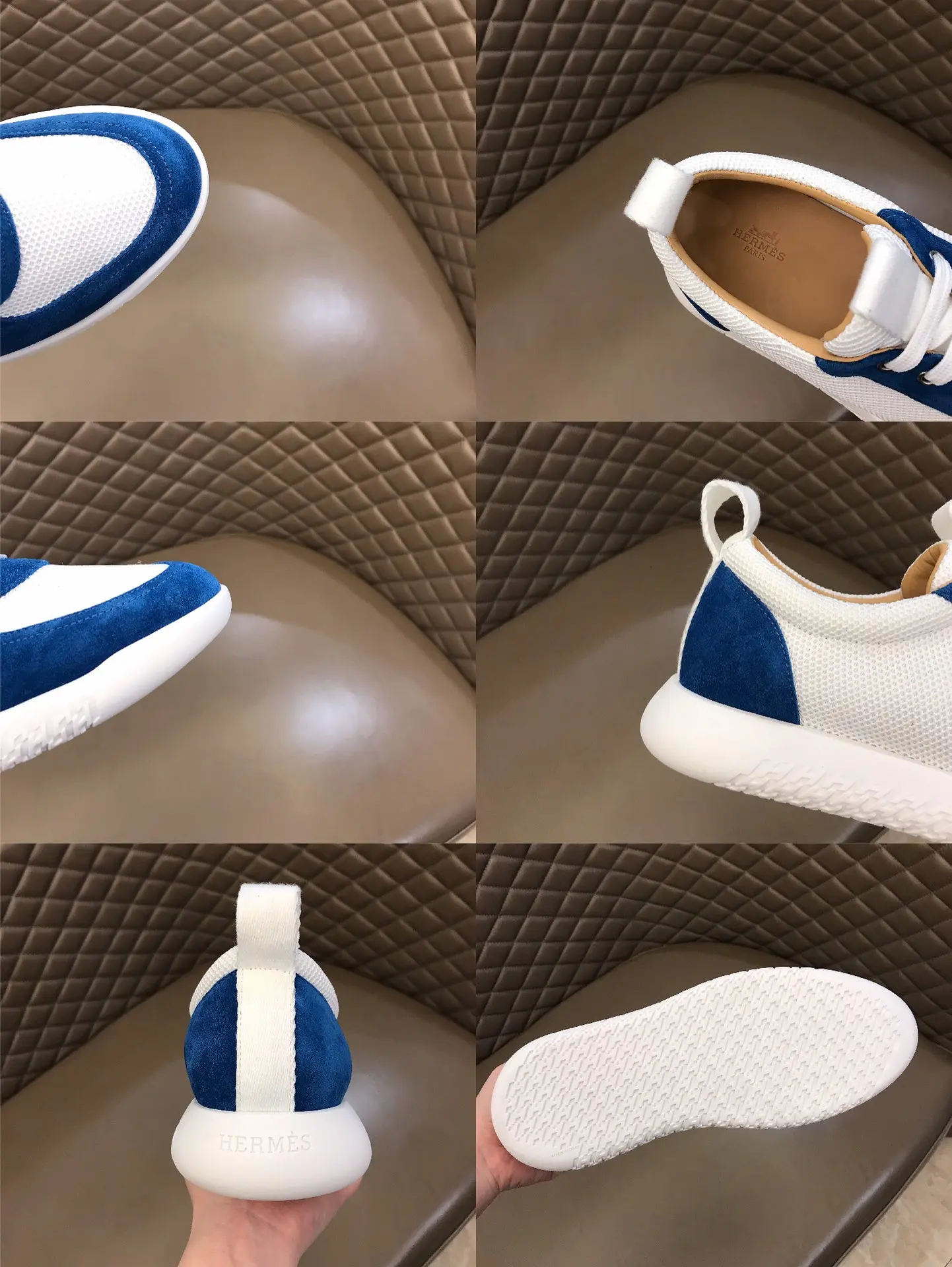 Comfortable Hermès Spring Summer Sneakers Blue White – Replica Hermes Shoes & Rep Footwear 100