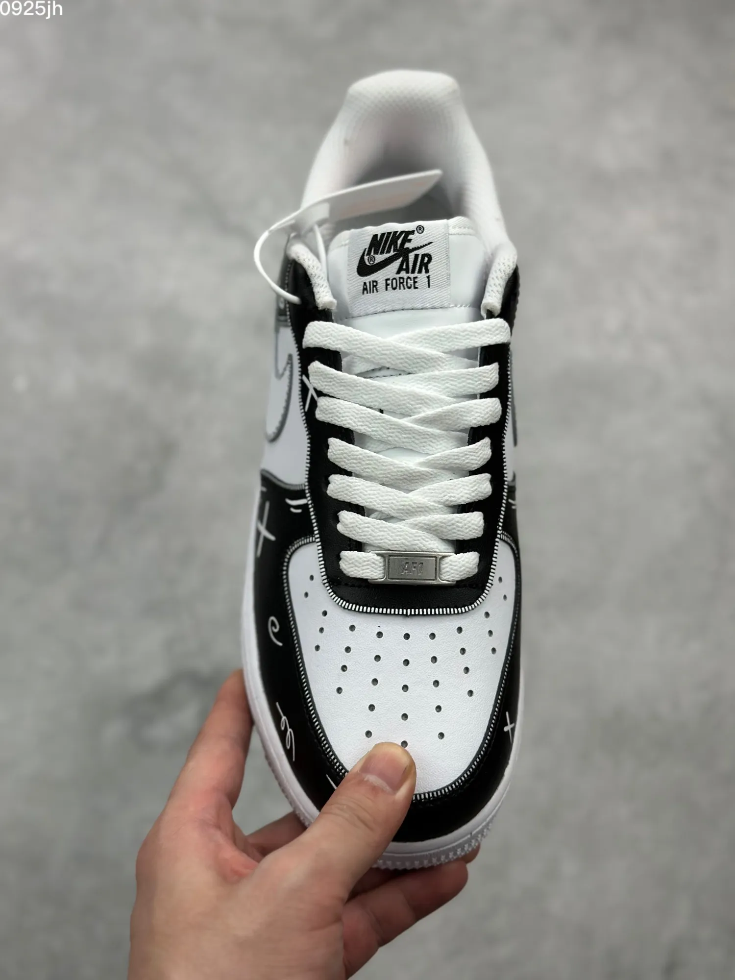 Cozy Kaws x Nike Air Force 1 Low ’07 Black White Custom Companion Rep Shoes – Top Fake Nike Sneakers 1031