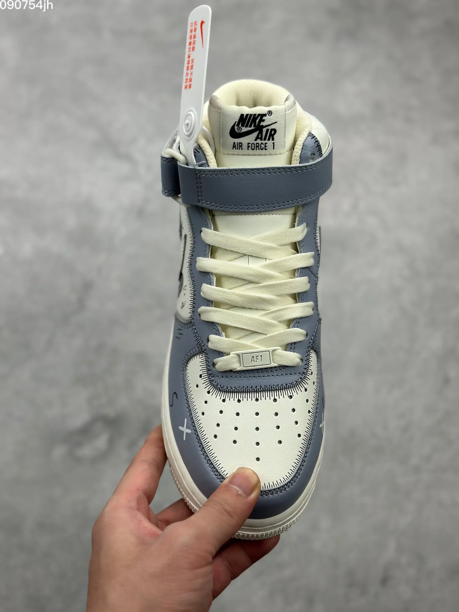 Kaws x Nike Air Force 1 Mid ‘Small Companion’ Blue White Custom Rep Shoes – Best Replica Sneakers Online FashionForward 1042