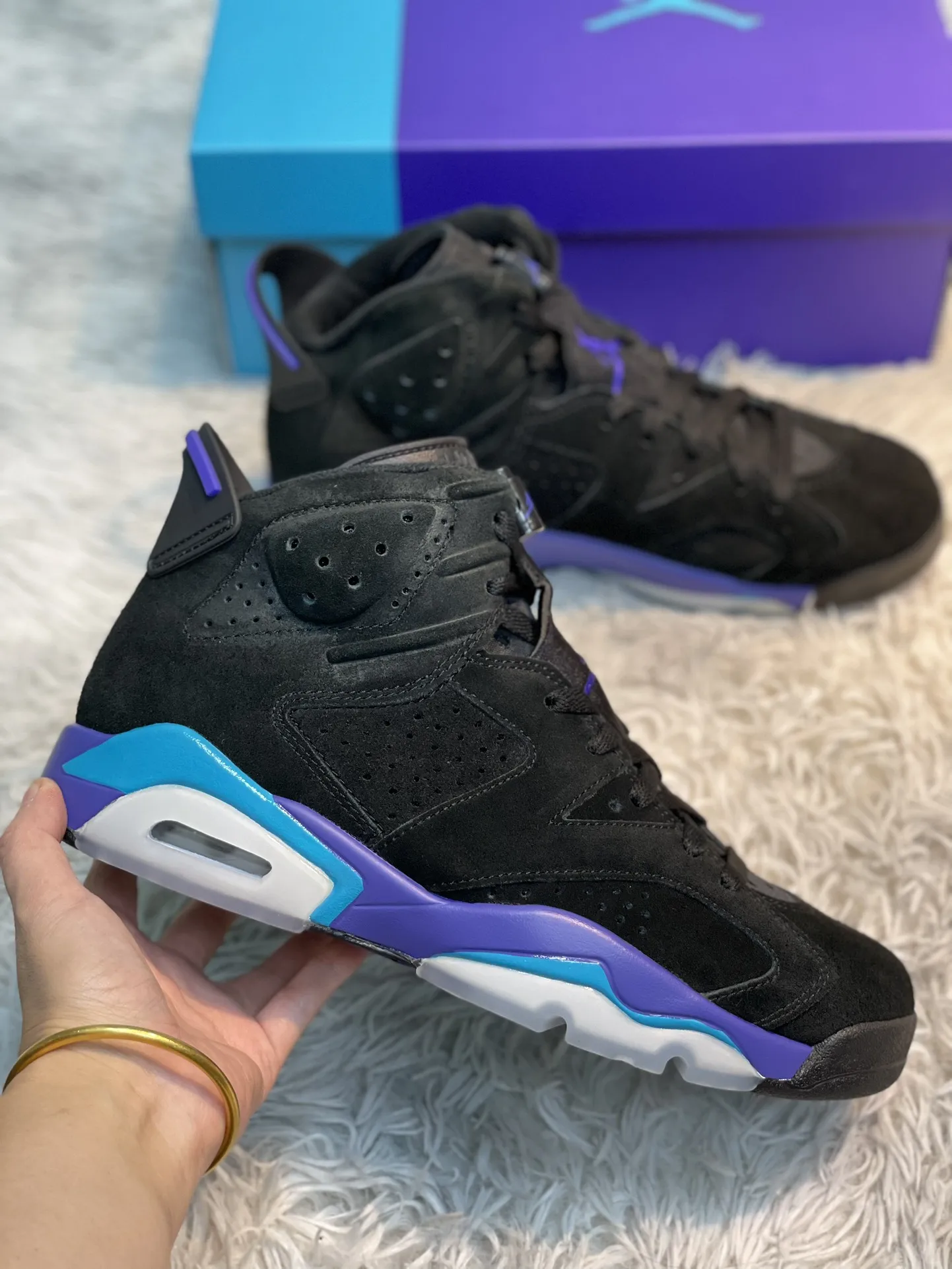 Kuker Air Jordan 6 UNC AJ6 Black Blue Purple Basketball Shoes – High Quality Replica Nike Chic 1108