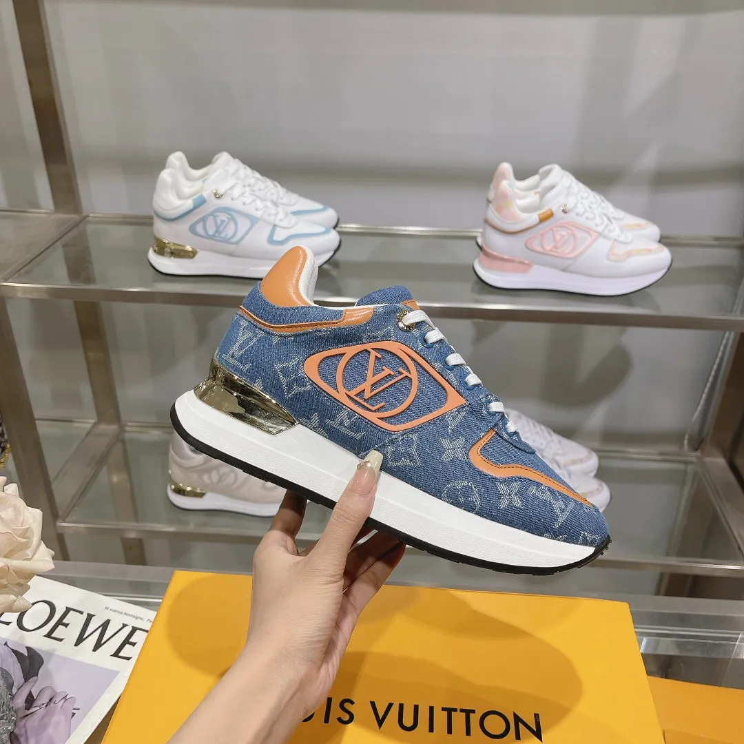 LOUIS VUITTON Neo Run Away Blue Orange Sneaker – Replica Louis Vuitton Style with Rep Shoes Design Minimalist 296